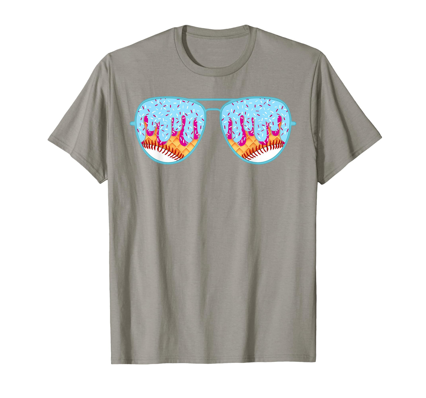 Baseball Sunglasses Ice Cream Drip With Sprinkles T-Shirt