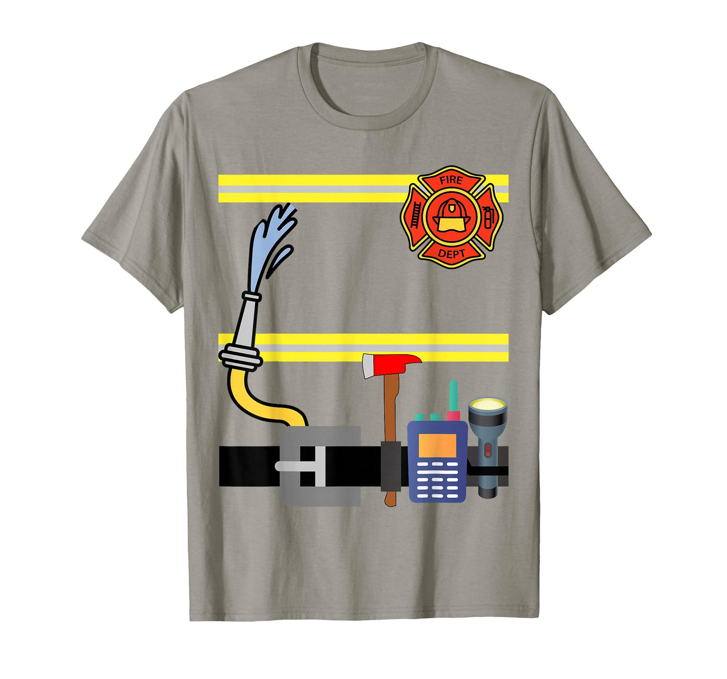 Boys Girl Men Kid Women's Fireman Firefighter Lazy Costume T-Shirt