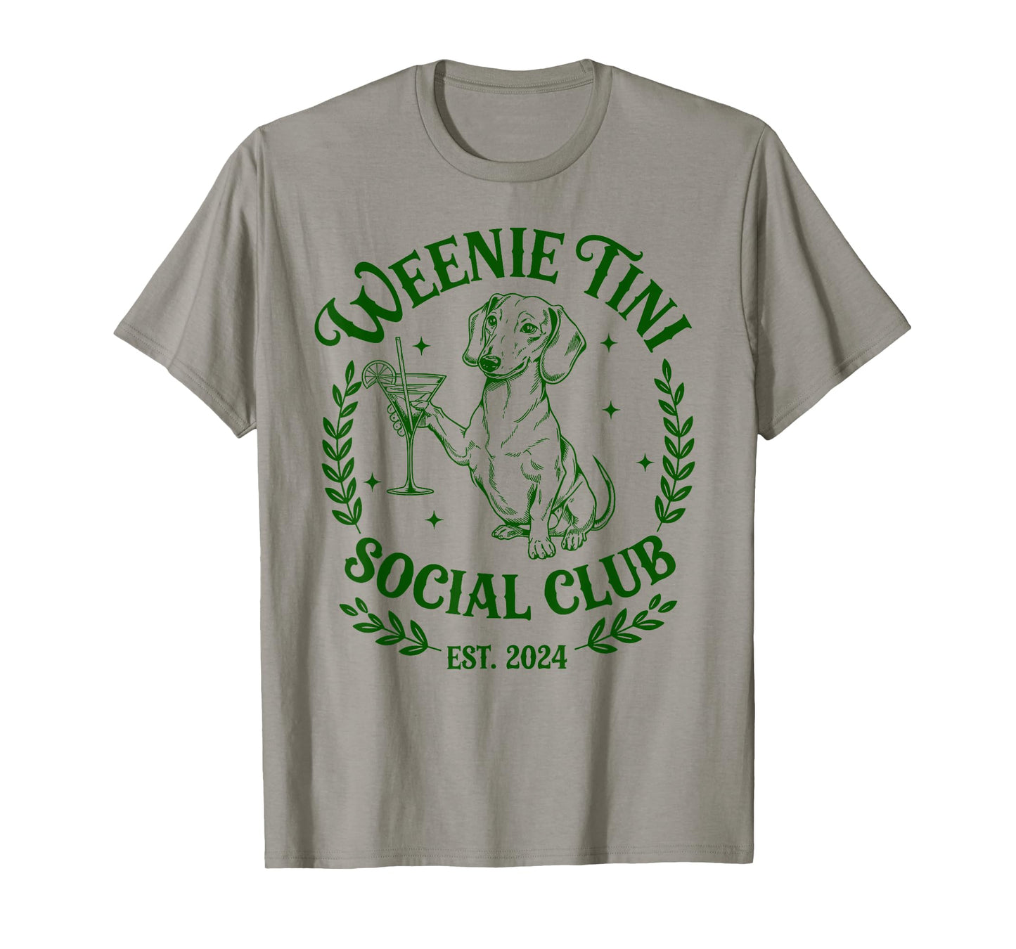 Dachshund Weenie Tini Social Club Lover Funny Weiner Dog T-Shirt for Men Women