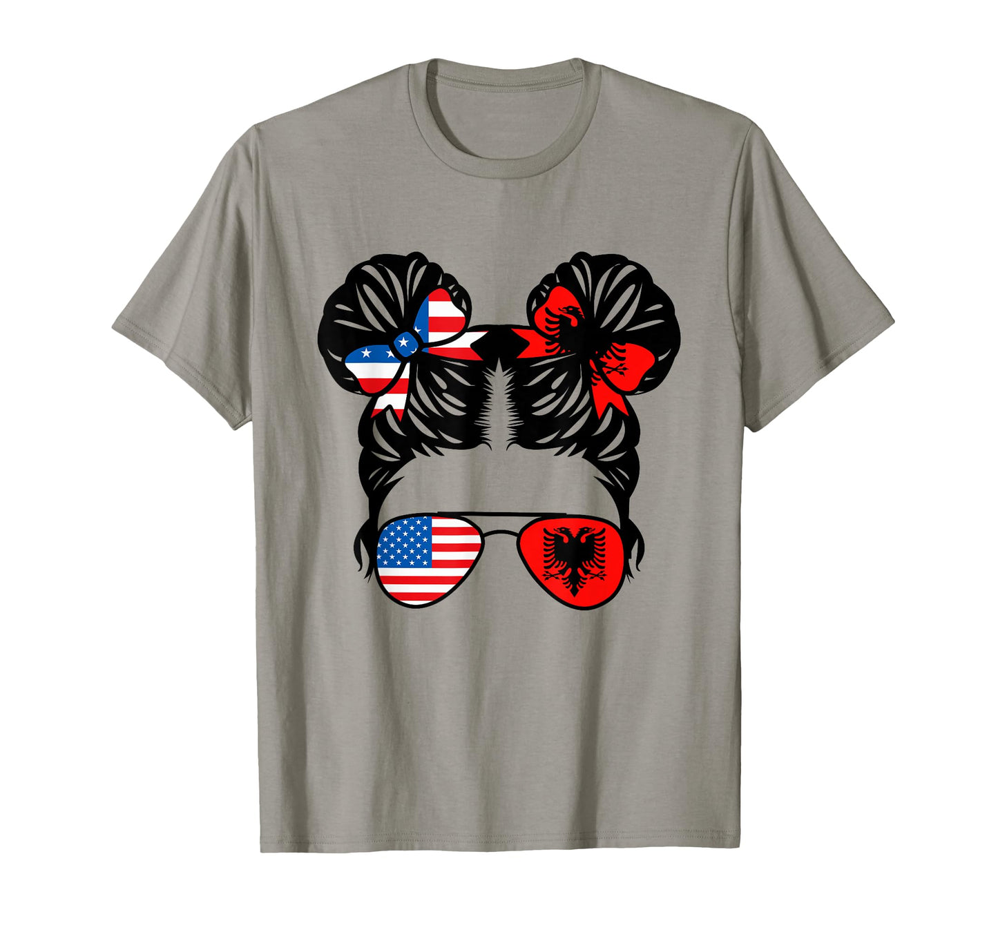Half American Half Albanian Girl USA Albania Flag Patriot T-Shirt