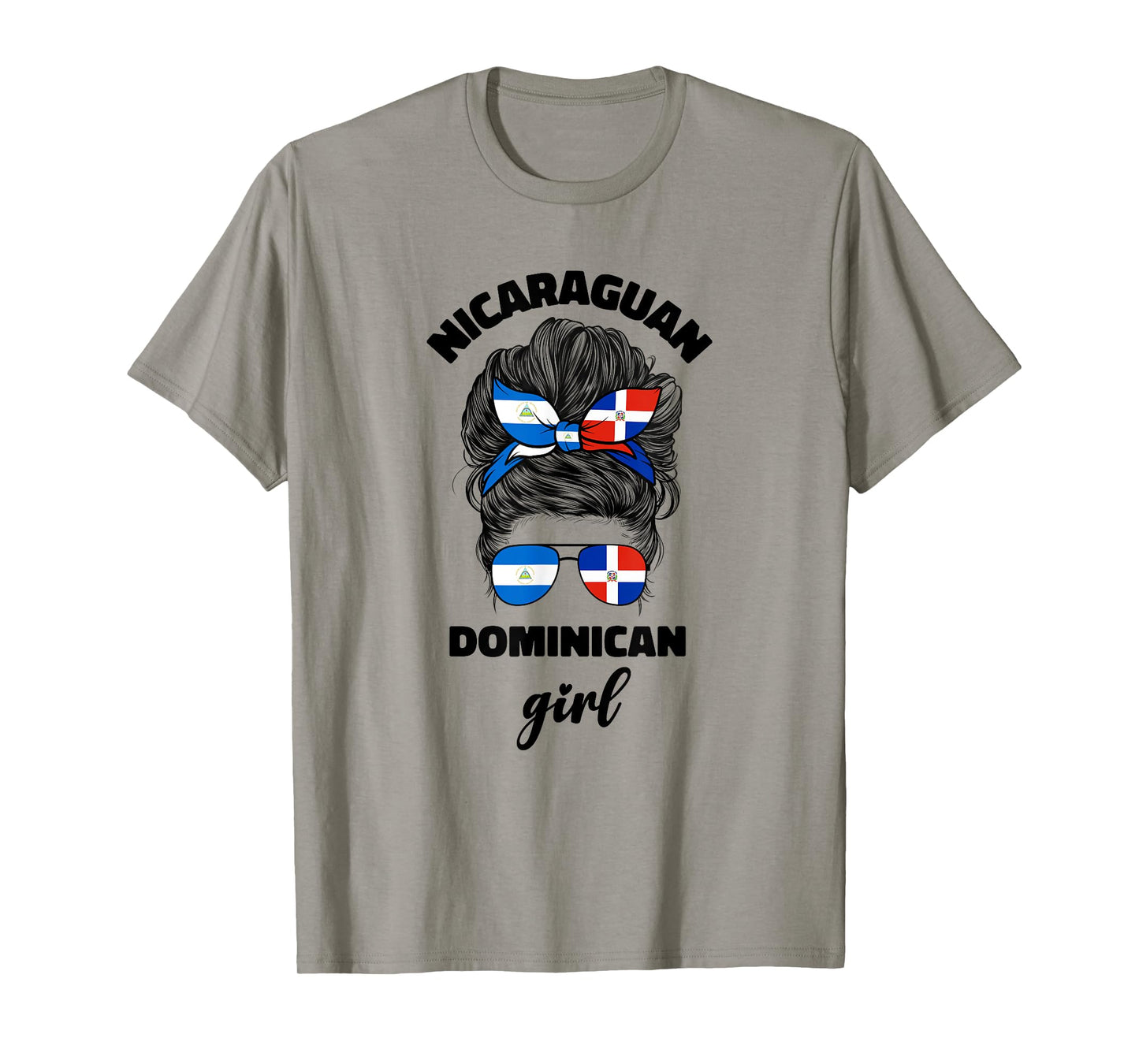 Half Dominican And Nicaraguan Nicaragua Flag Girl Women Mix T-Shirt