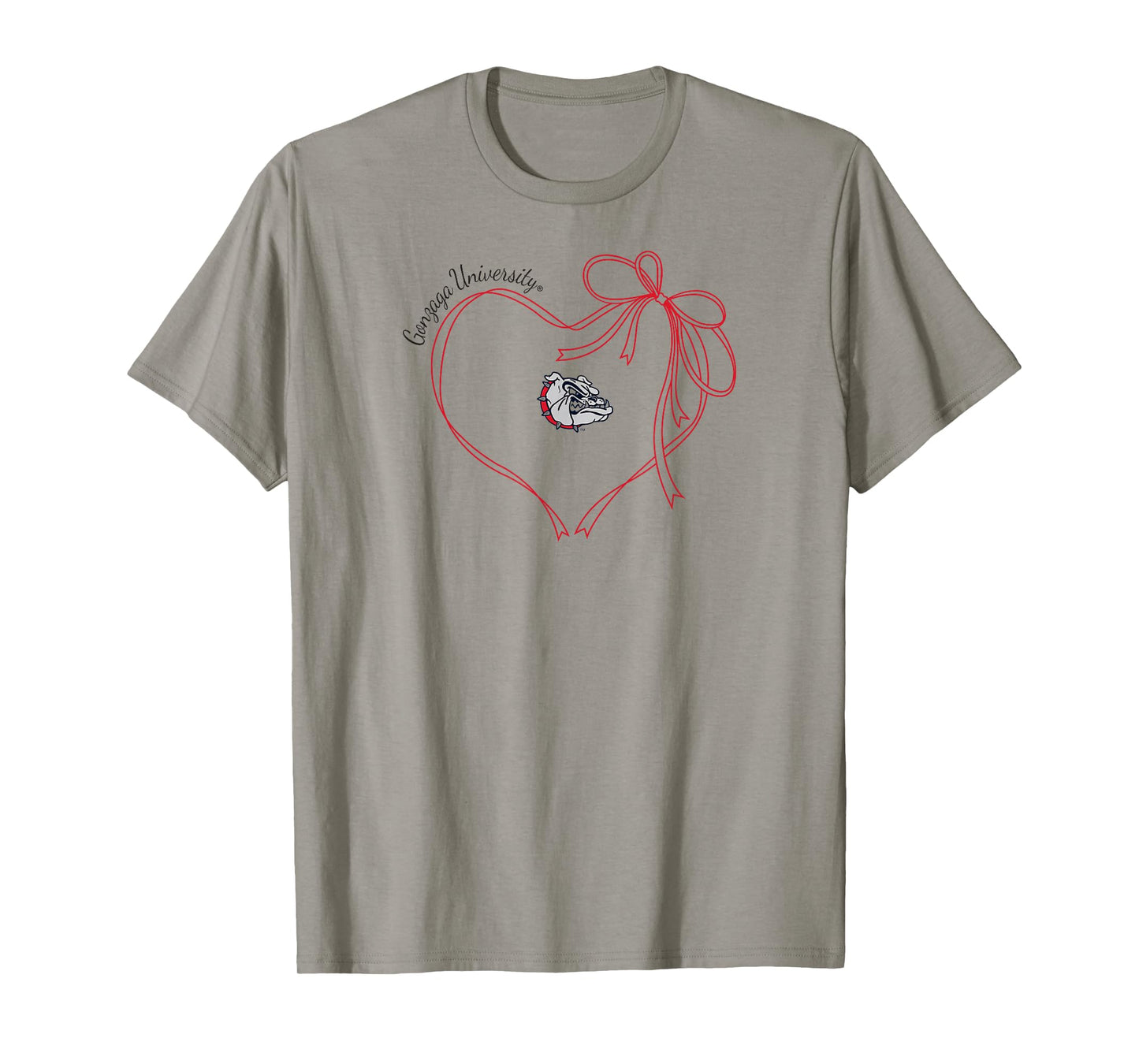 Gonzaga Bulldogs Bow Heart White Officially Licensed T-Shirt
