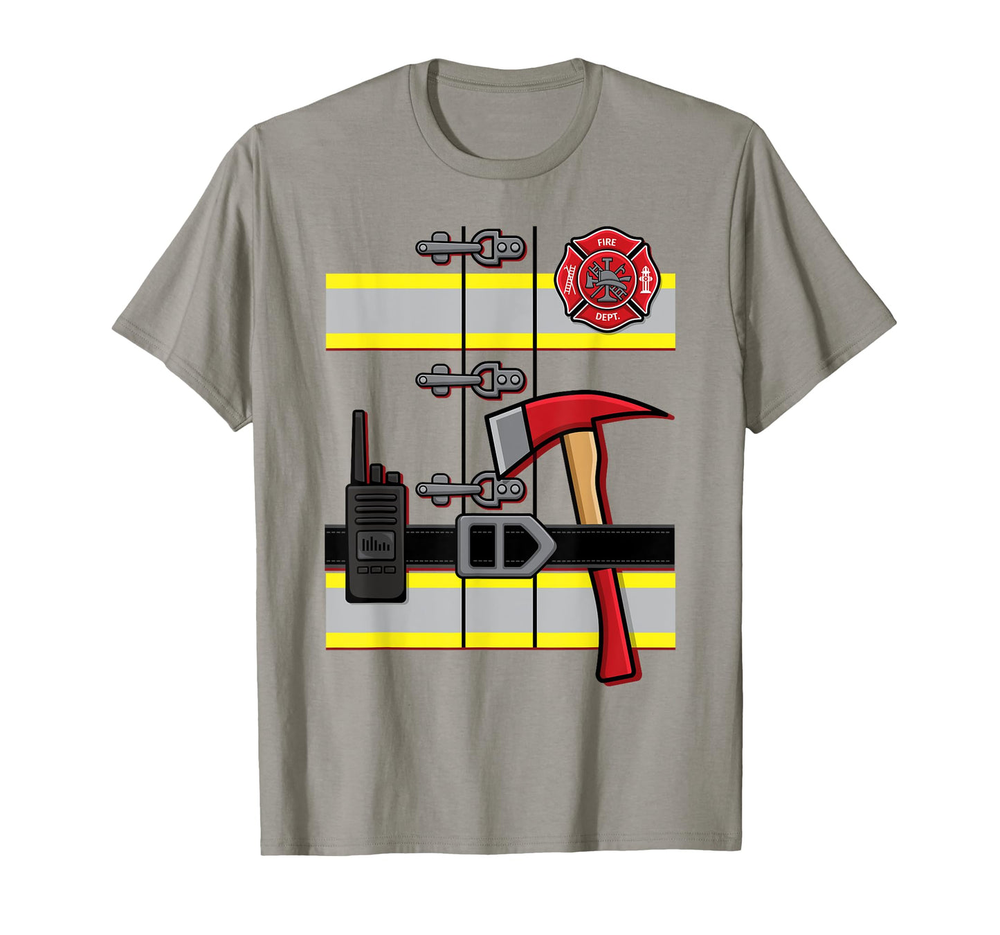 Halloween DIY Firefighter Uniform Costume T-Shirt Small