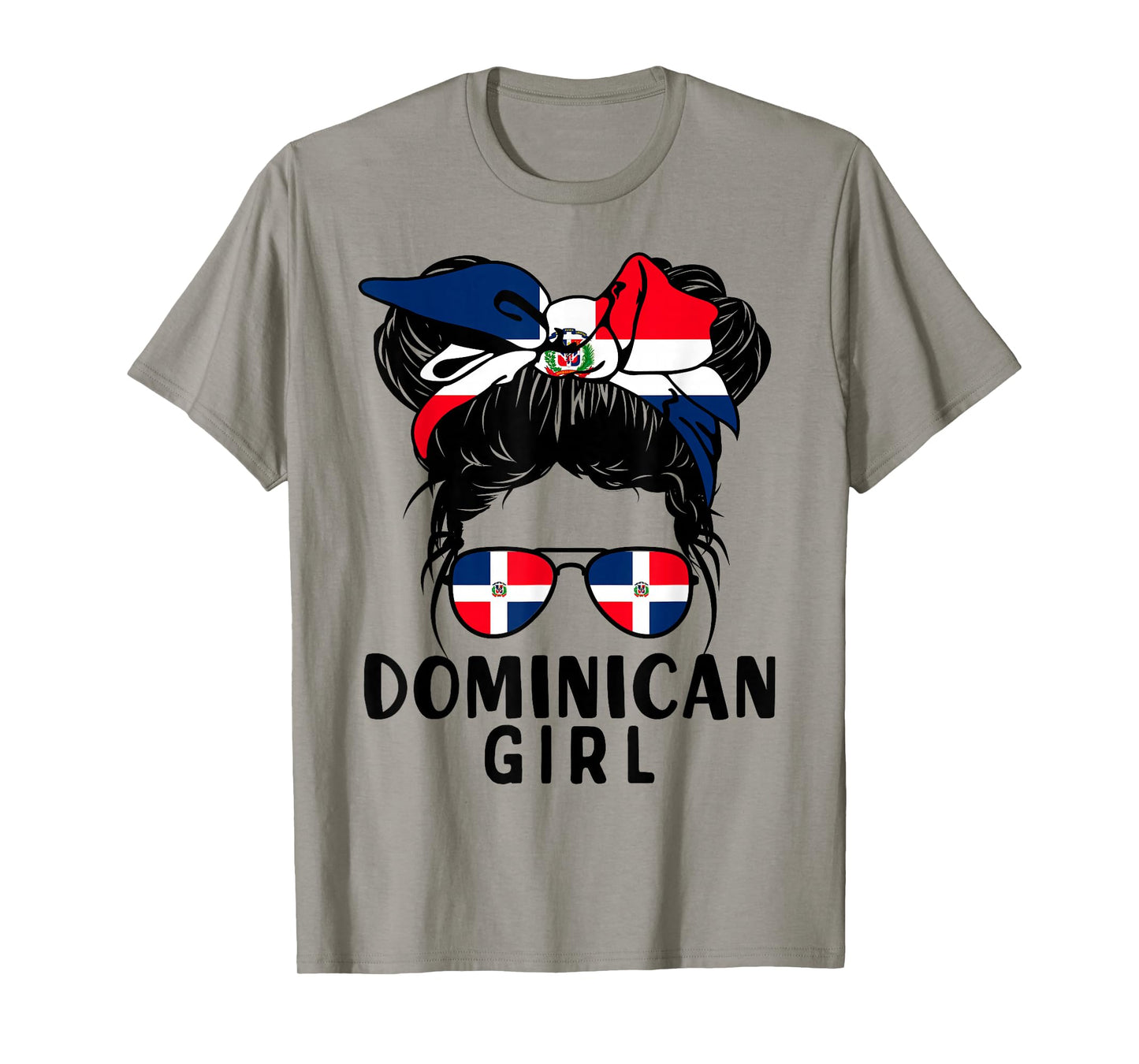 Dominican Girl Messy Hair Roots Pride Patriotic Womens Kids T-Shirt