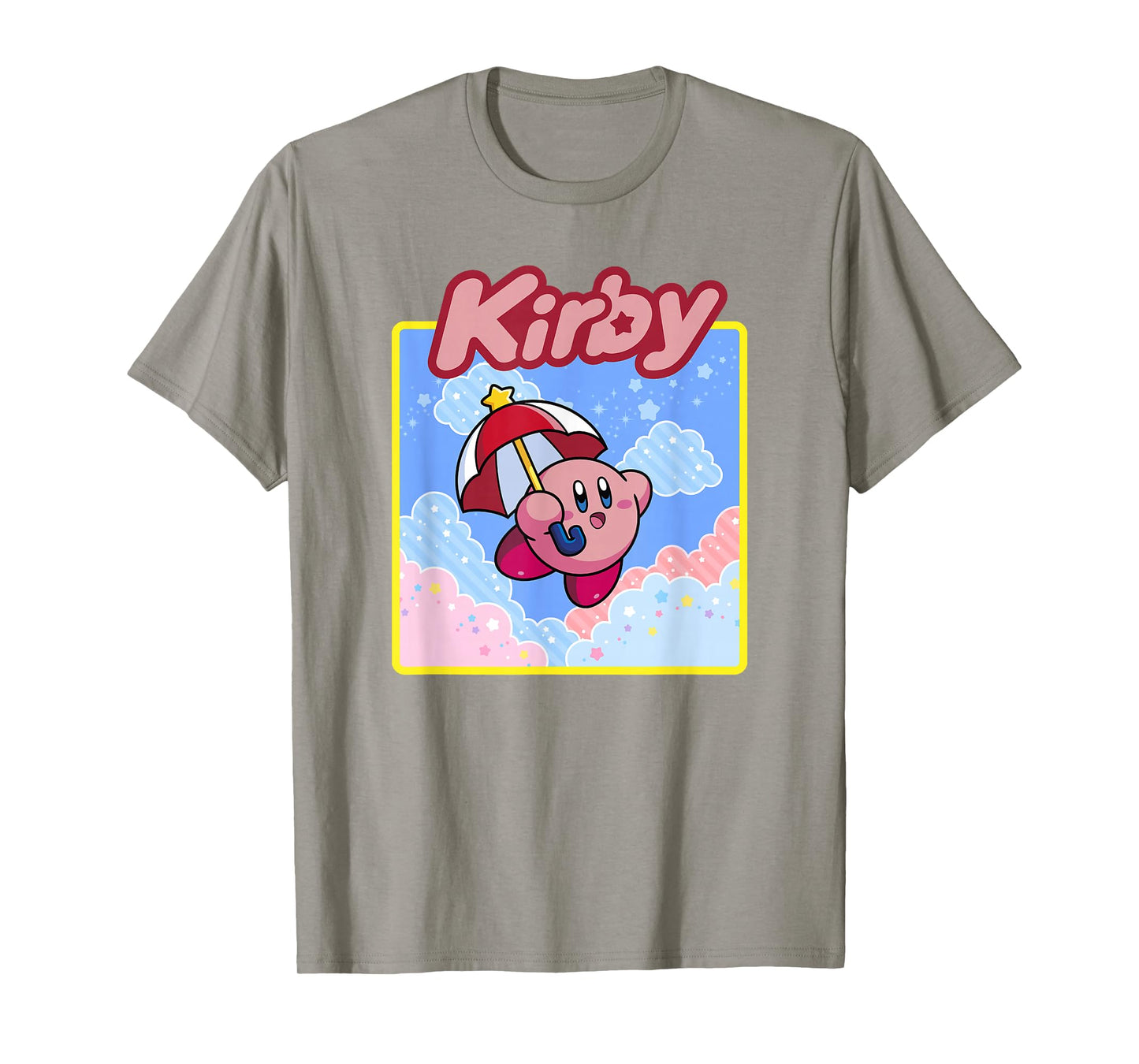 Kirby Floating in The Clouds Pastel Kawaii Nintendo Panel T-Shirt