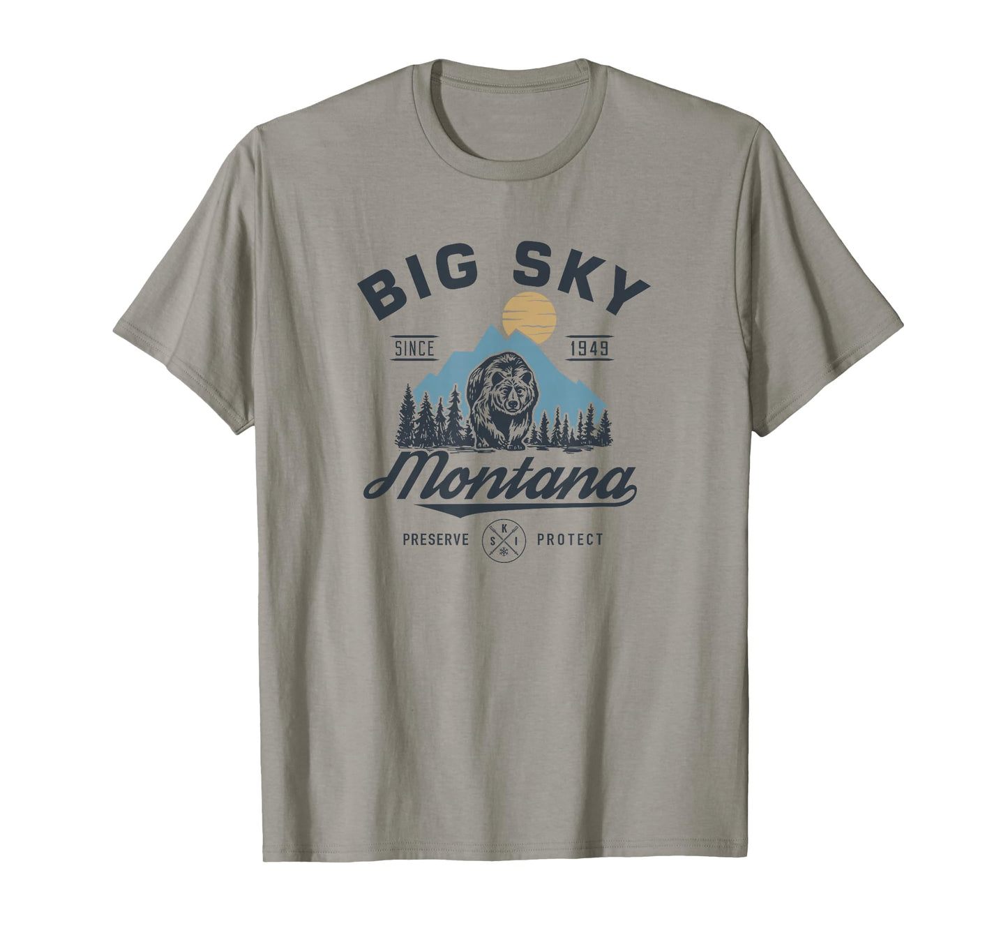 Big - Sky Montana snow Skiing trendy Retro lodge T-Shirt