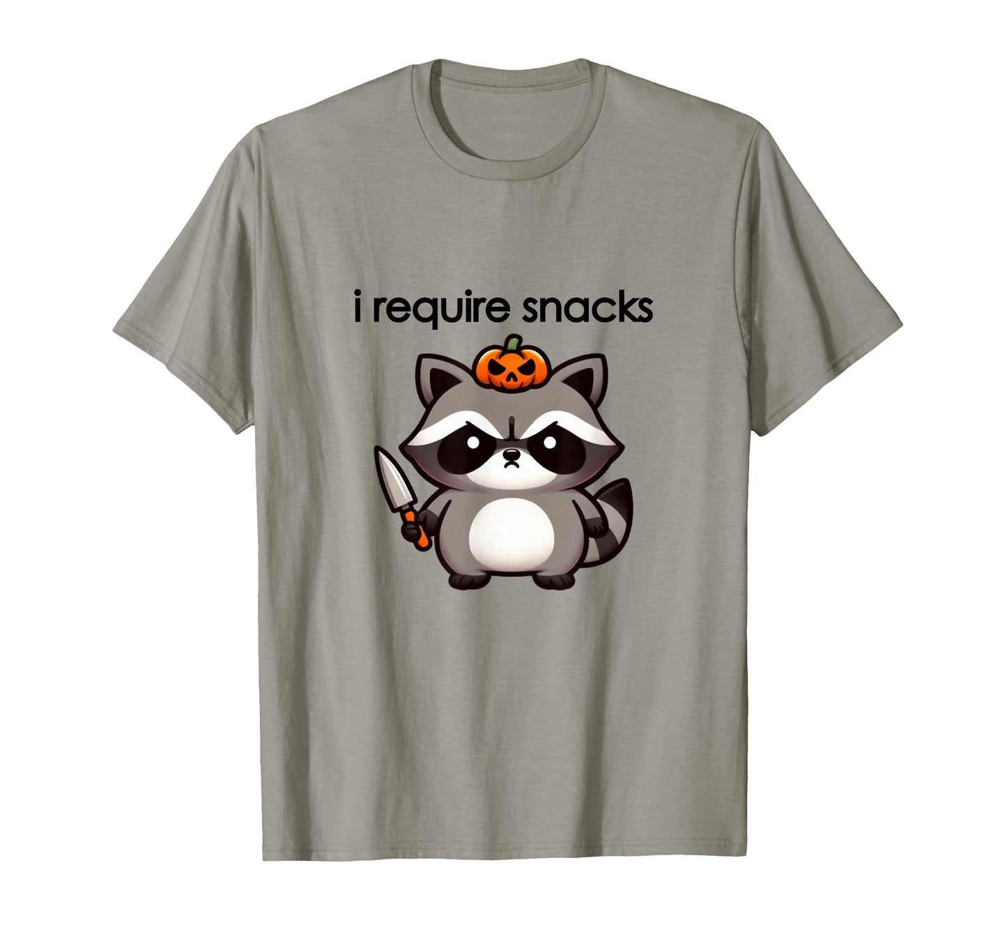 I Require Spooky Snacks Angry Raccoon Halloween T-Shirt
