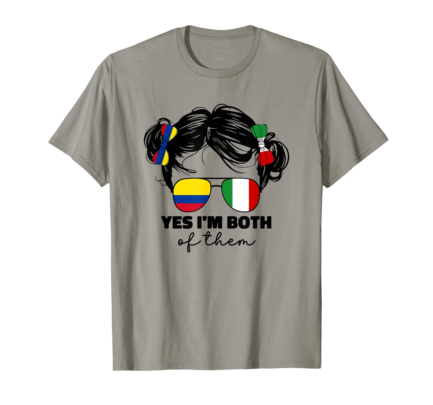 Half Italian And Colombian Colombia Italy Flag Kids Girl T-Shirt