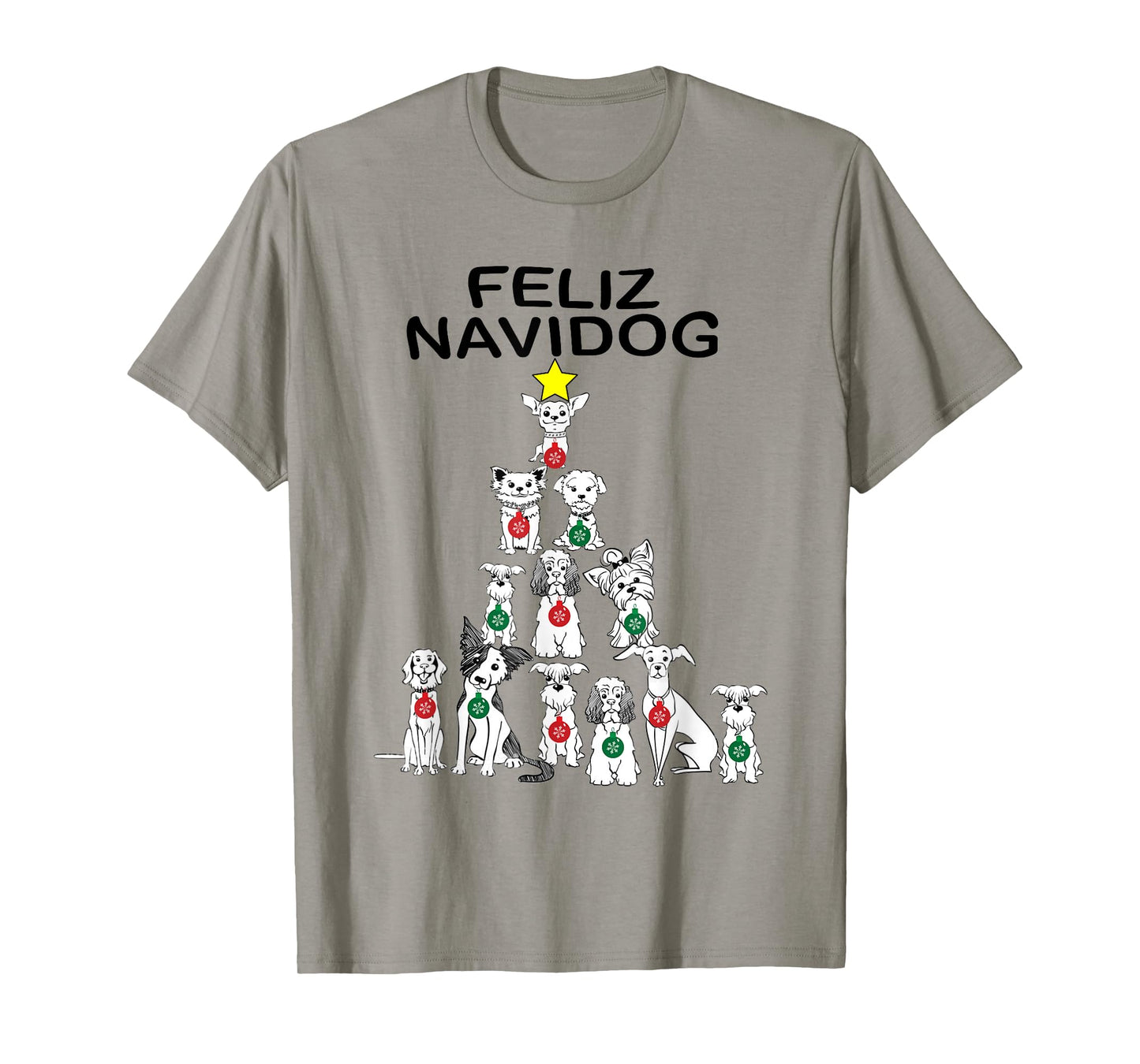 Feliz Navidog Funny Christmas Dog TShirt Cute Xmas Tree Dog Men Women Kids T-Shirt
