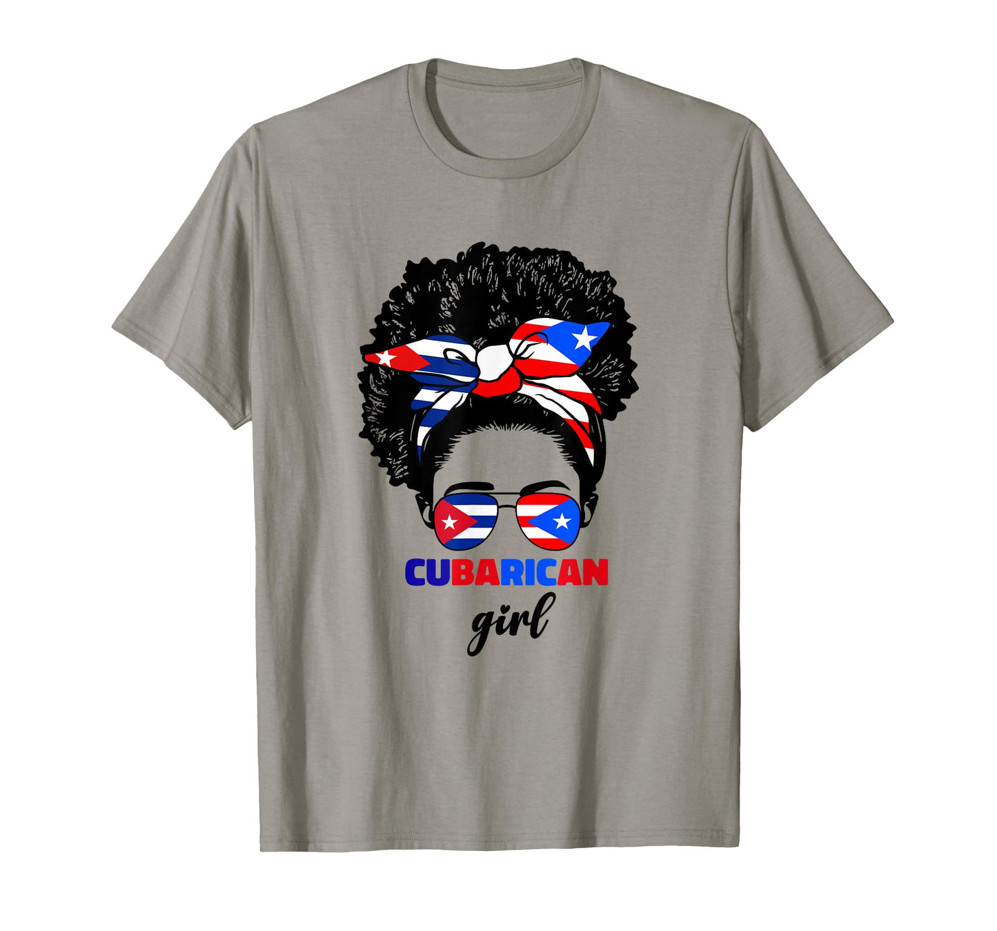 Half Cuban And Puerto Rican Rico Cuba Flag Cubarican Girl T-Shirt