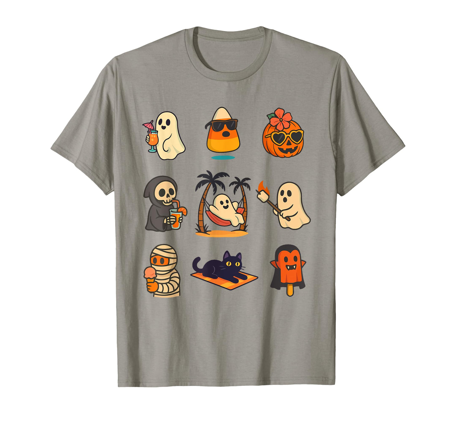 Summerween Ghost Pumpkin Halloween Spooky Summer Trip T-Shirt