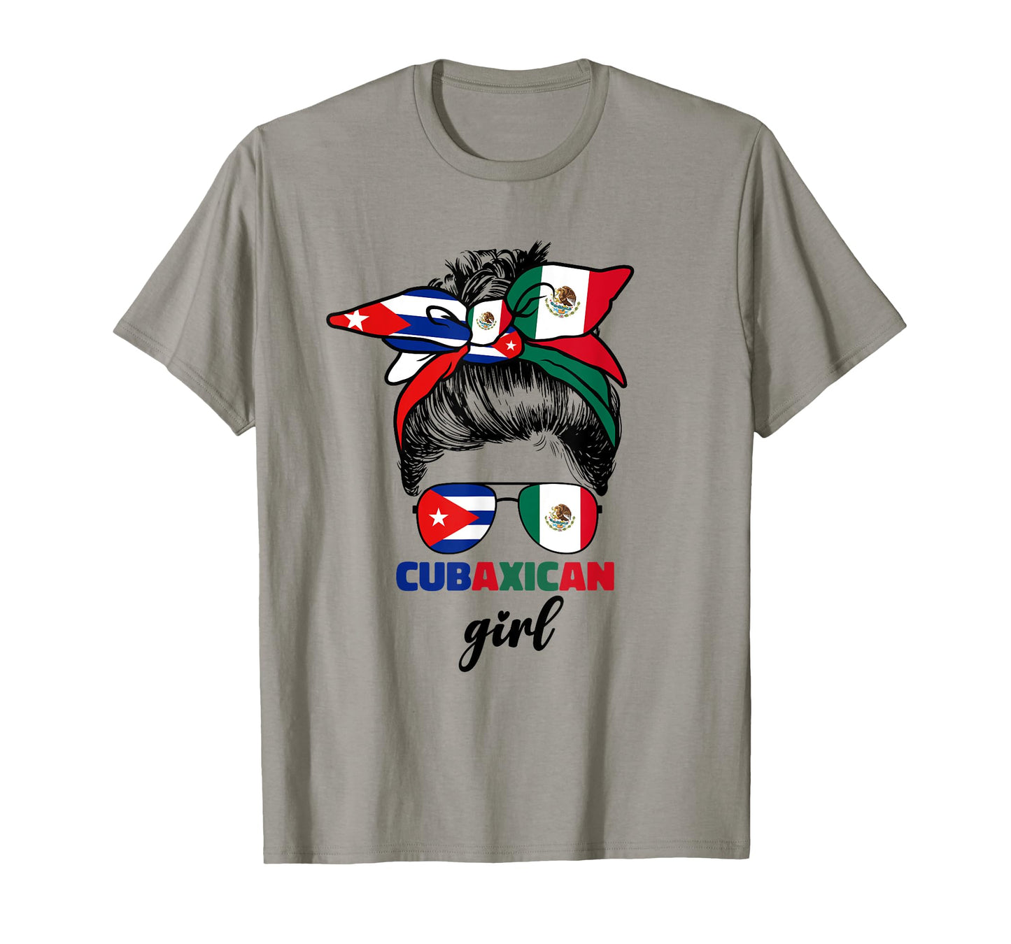 Half Mexican And Half Cuban Mexico Cuba Flag Girl For Women T-Shirt