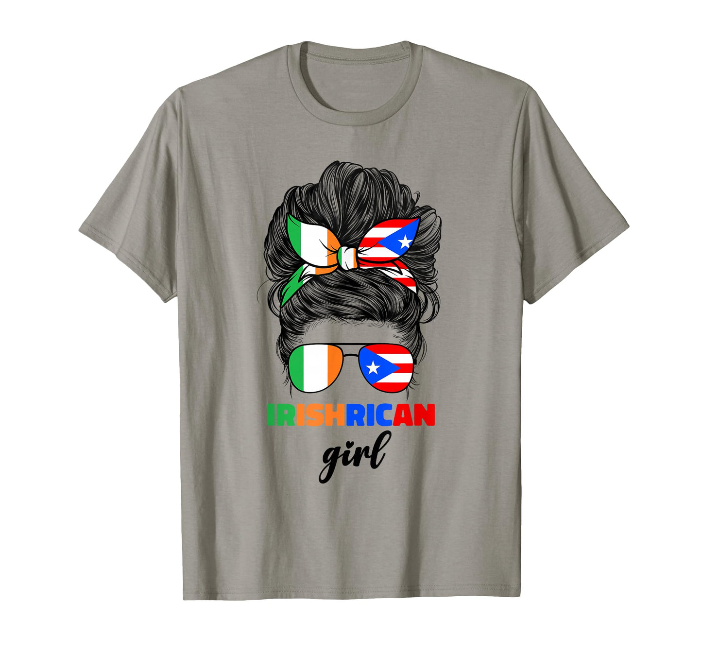 Half Irish And Puerto Rican Rico Ireland Flag Girl For Women T-Shirt