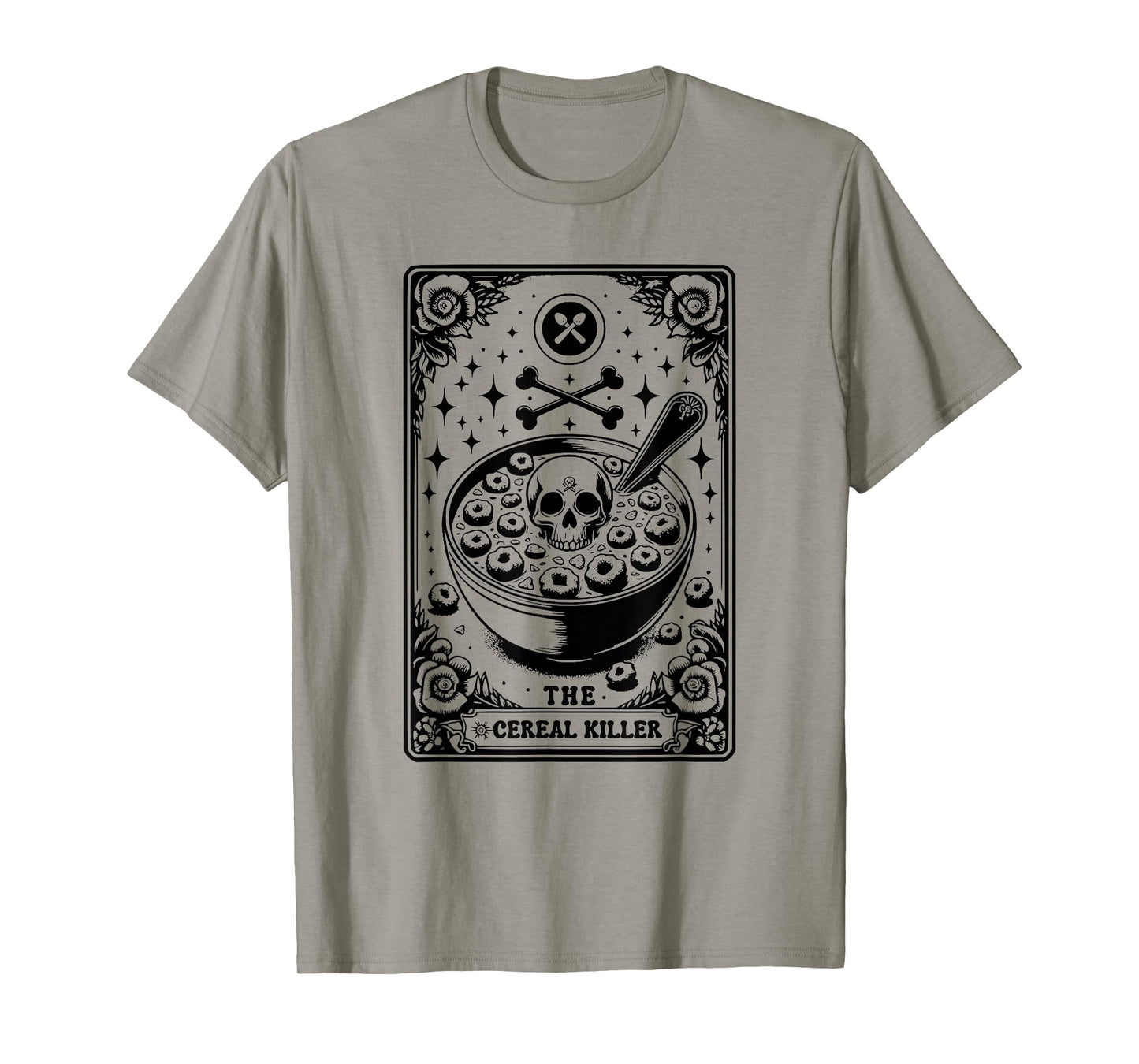 Cereal Killer Breakfast Cereal Bowl Cereals Skull Tarot Card T-Shirt