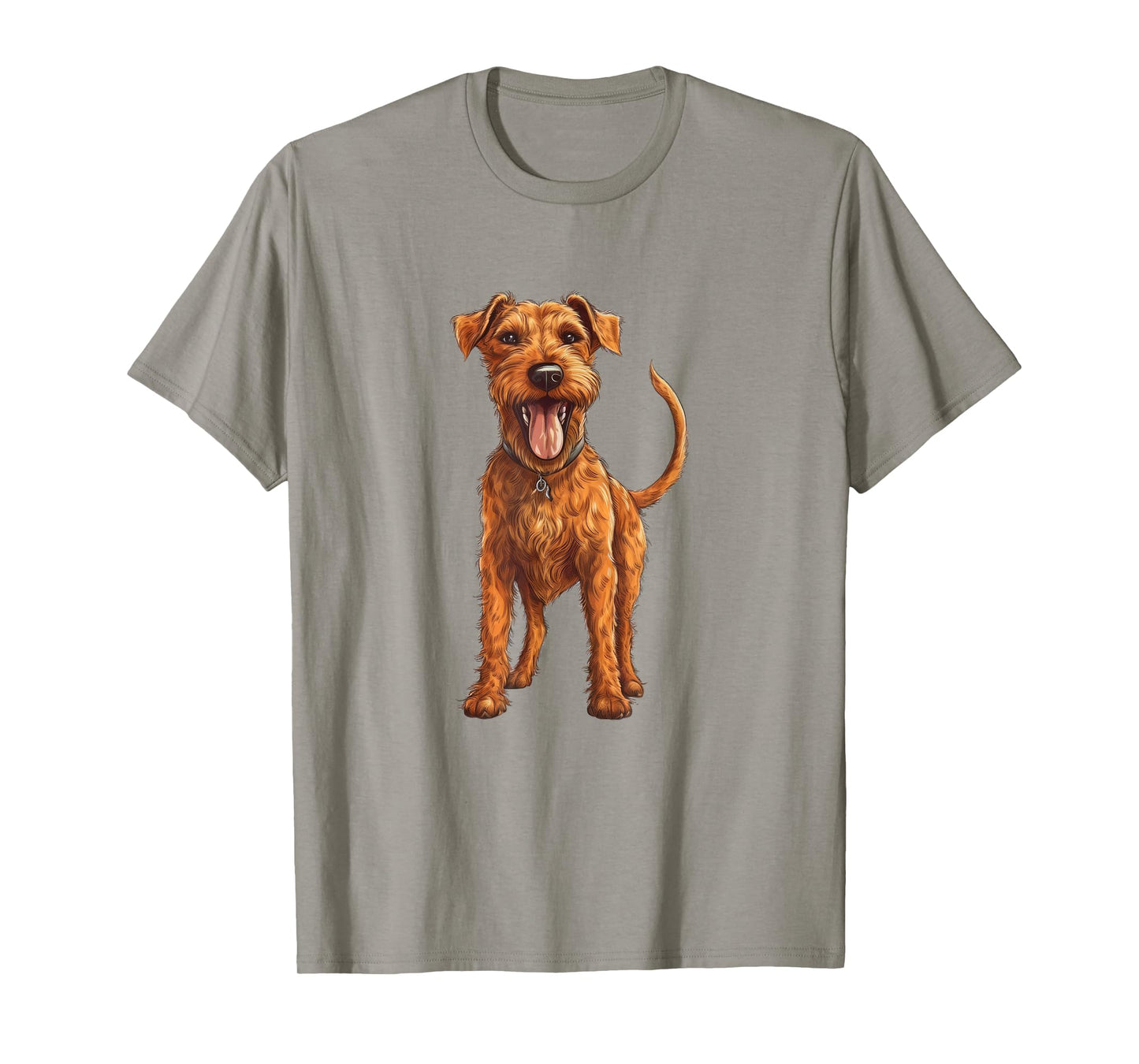 Cute and Happy Irish Terrier Dog Illustration T-Shirt