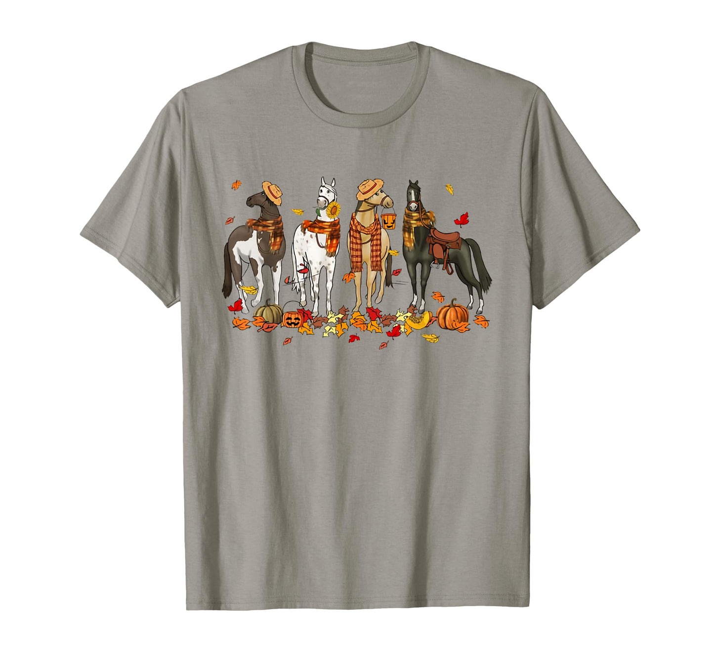 Vintage Fall Horse Pumpkin Season Thanksgiving Farmer T-Shirt