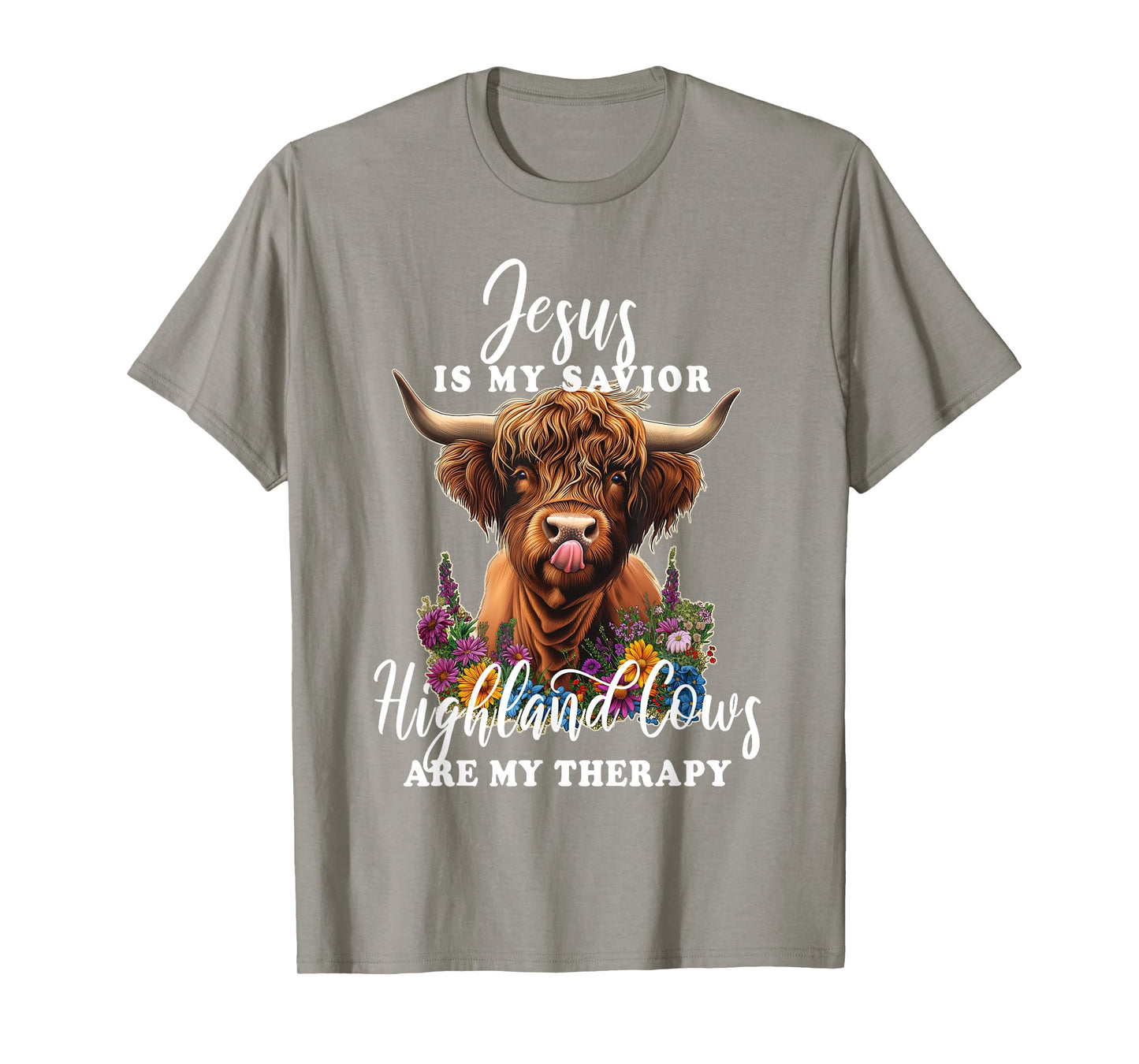 Highland Cow Jesus Christian Religious Highland Cow T-Shirt
