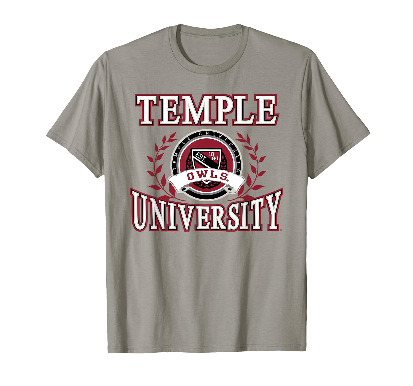 Temple Owls Laurels Gray Officially Licensed T-Shirt