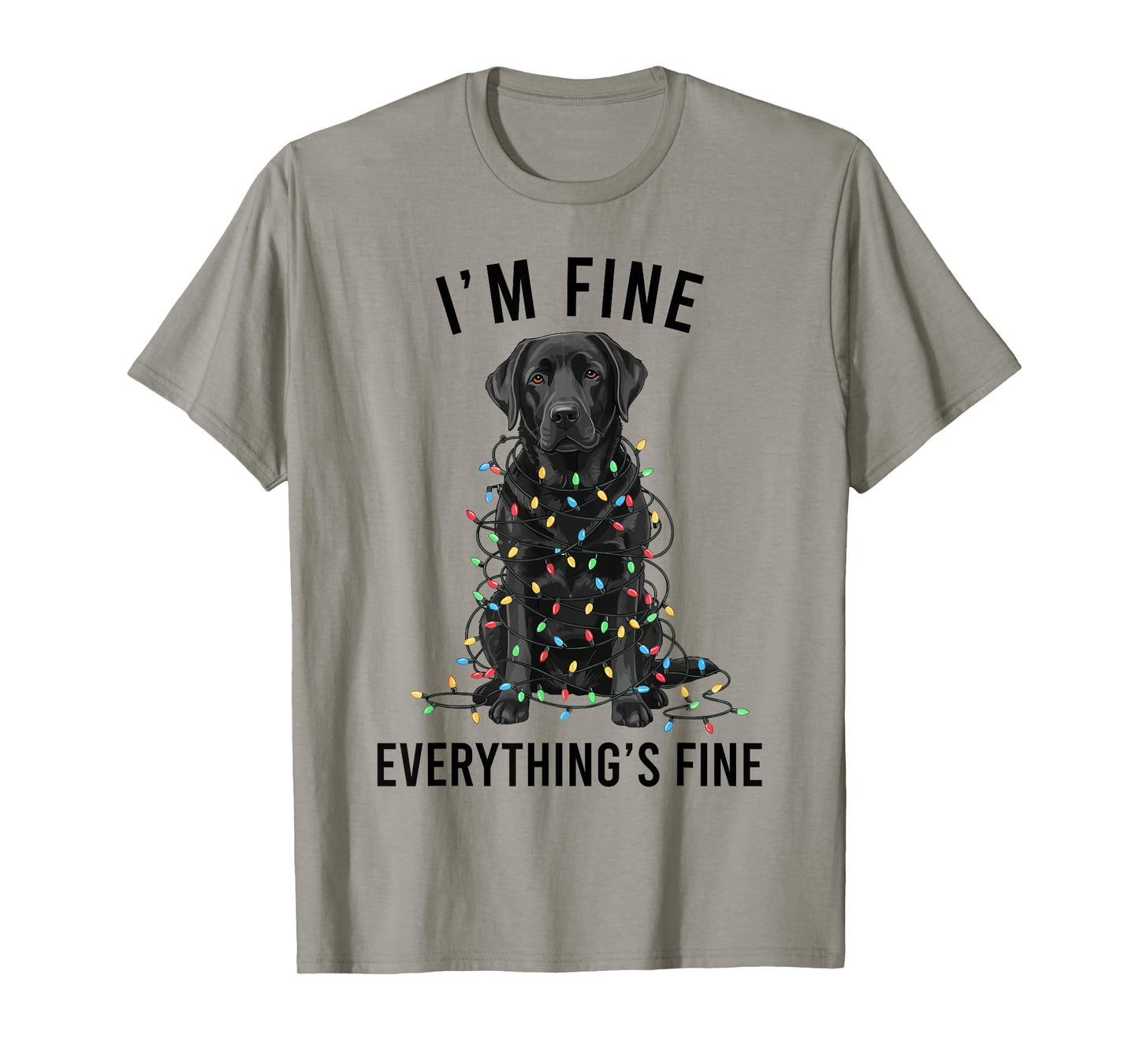 Black Labrador Christmas I'm Fine Everything is Fine T-Shirt
