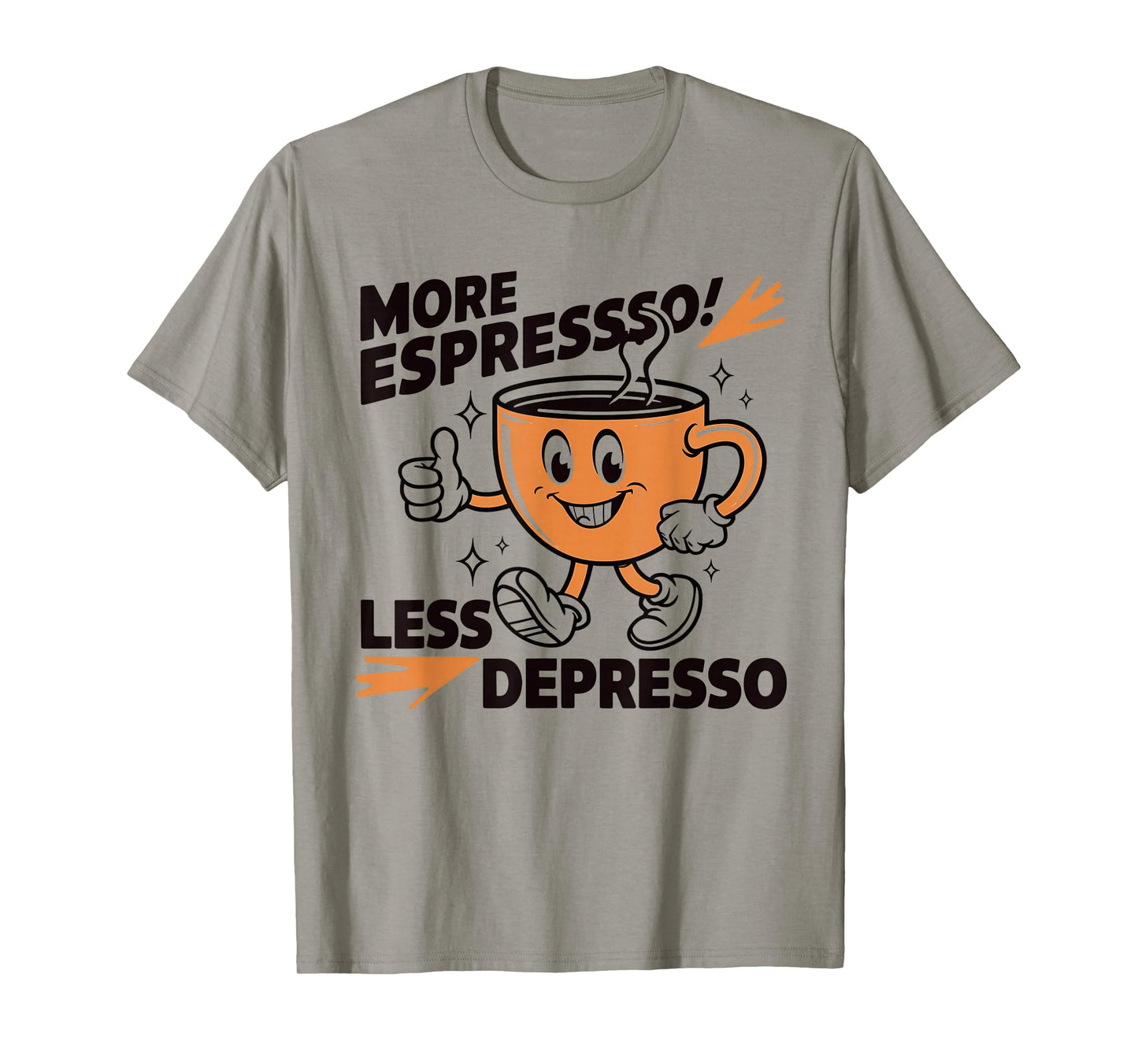 More Expresso Less Depresso Funny Vintage Coffee Adict Lover T-Shirt