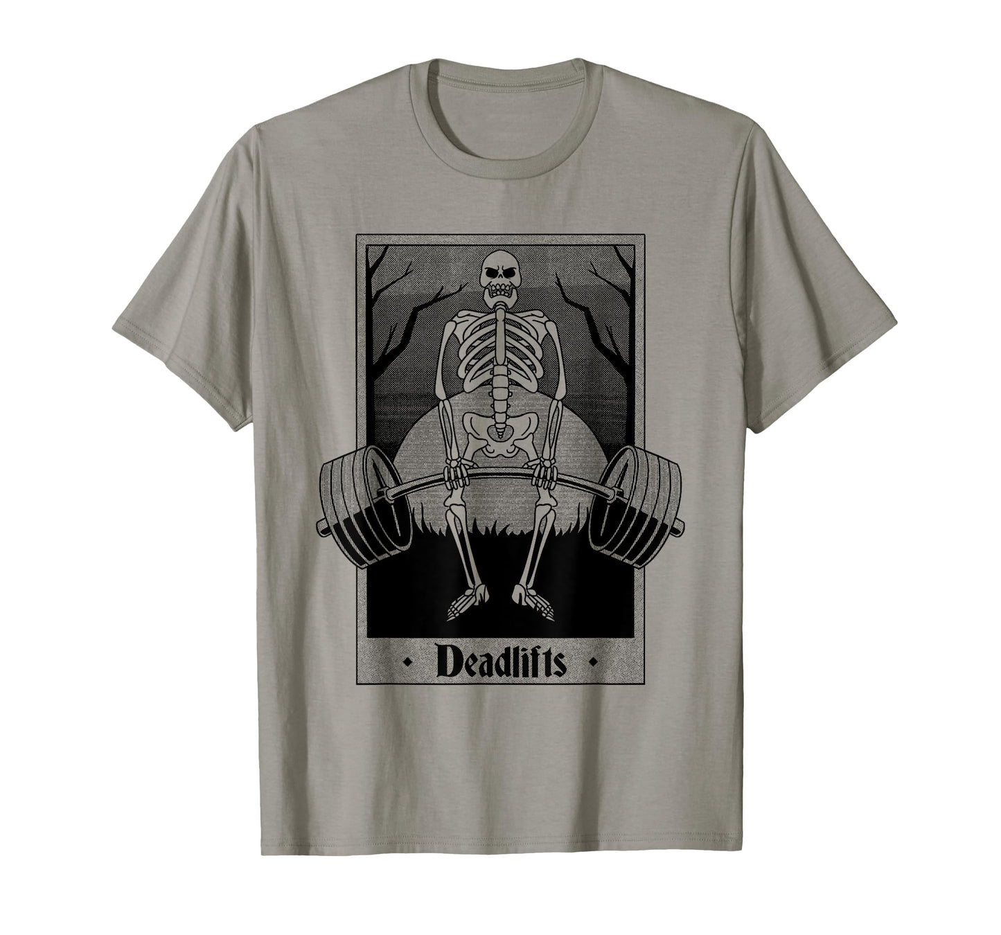 Funny Deadlifts Weightlifter Skeleton Halloween Gym Workout T-Shirt