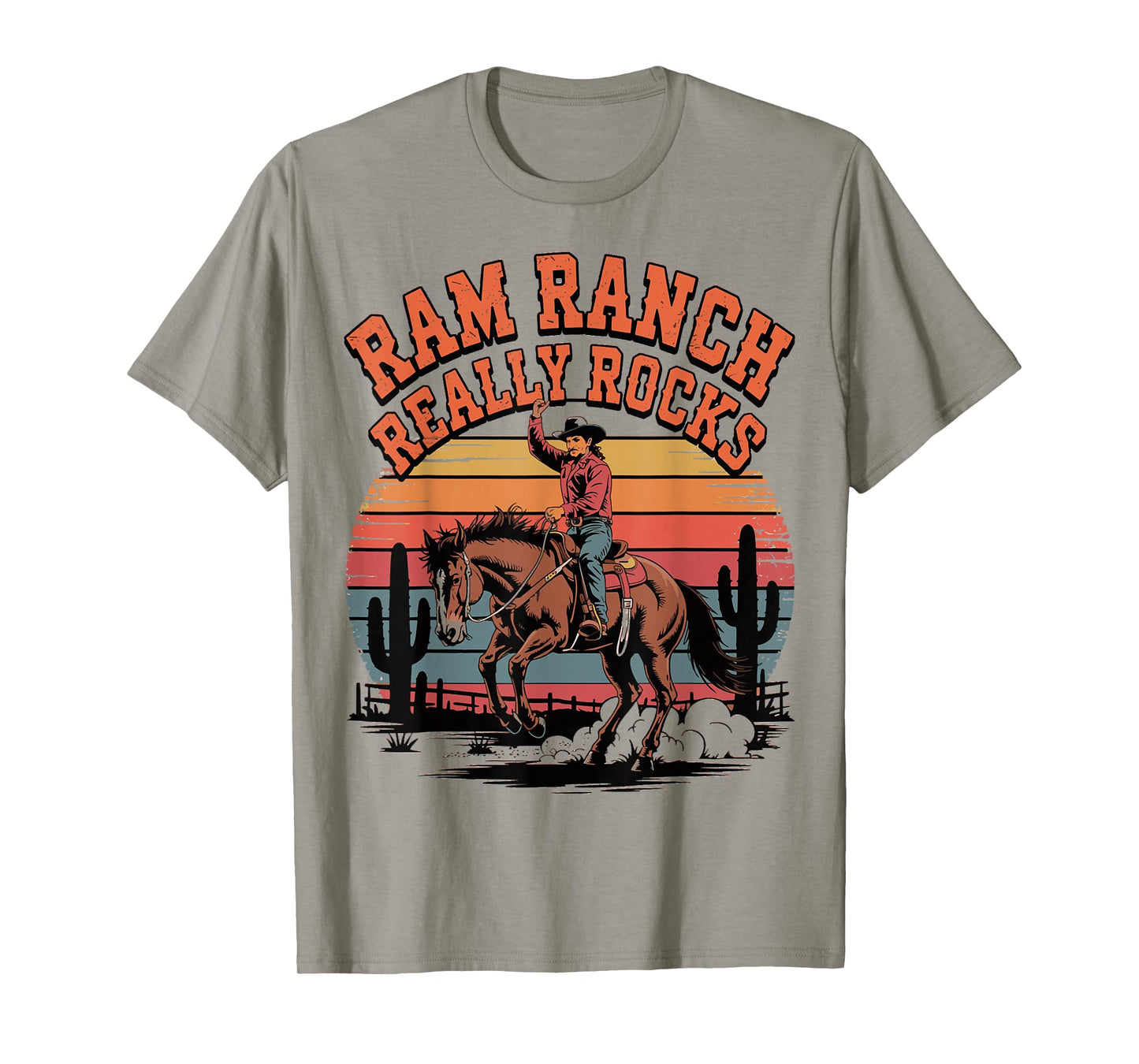 Ram Ranch Really Rocks Western Horse Riding Cowboy T-Shirt