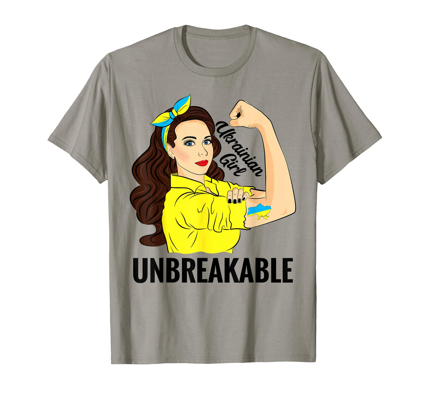 Ukrainian Women Girl Unbreakable Ukraine Flag T-Shirt