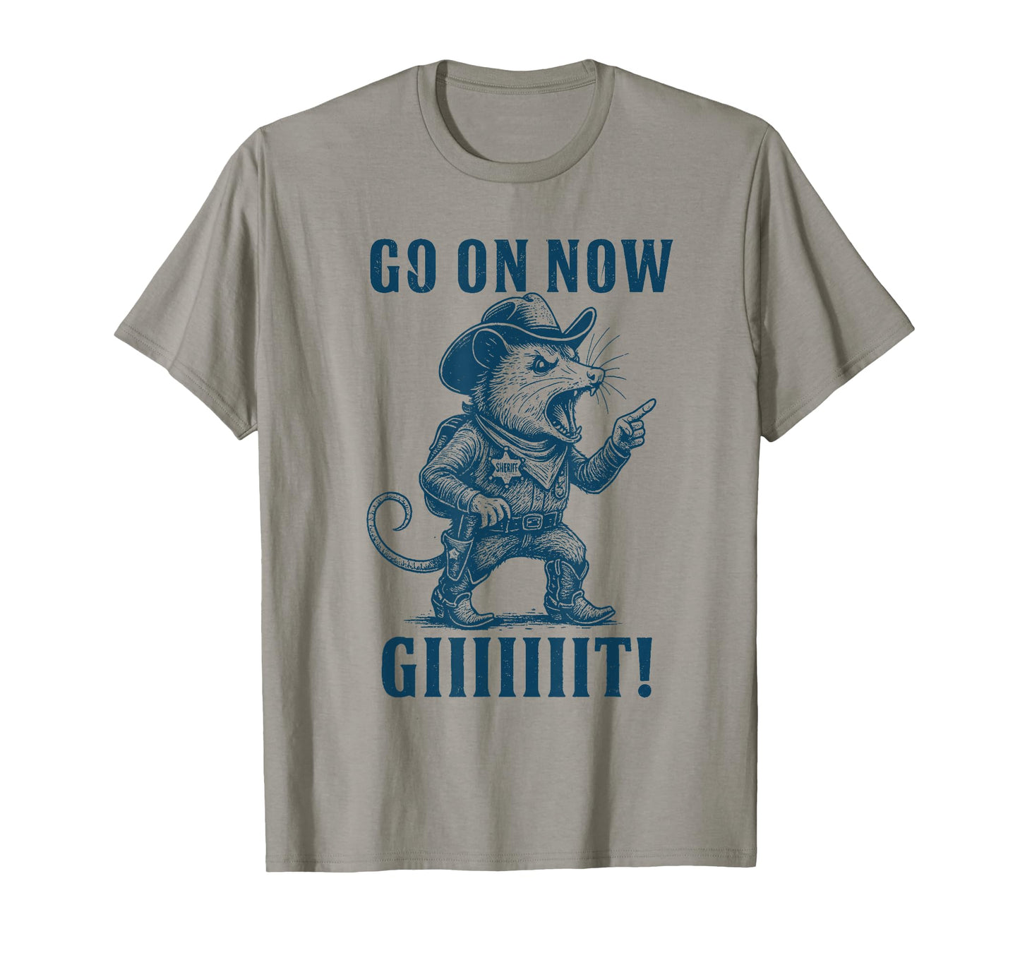 Go On Now Git Vintage Western Opossum Cowboy T-Shirt