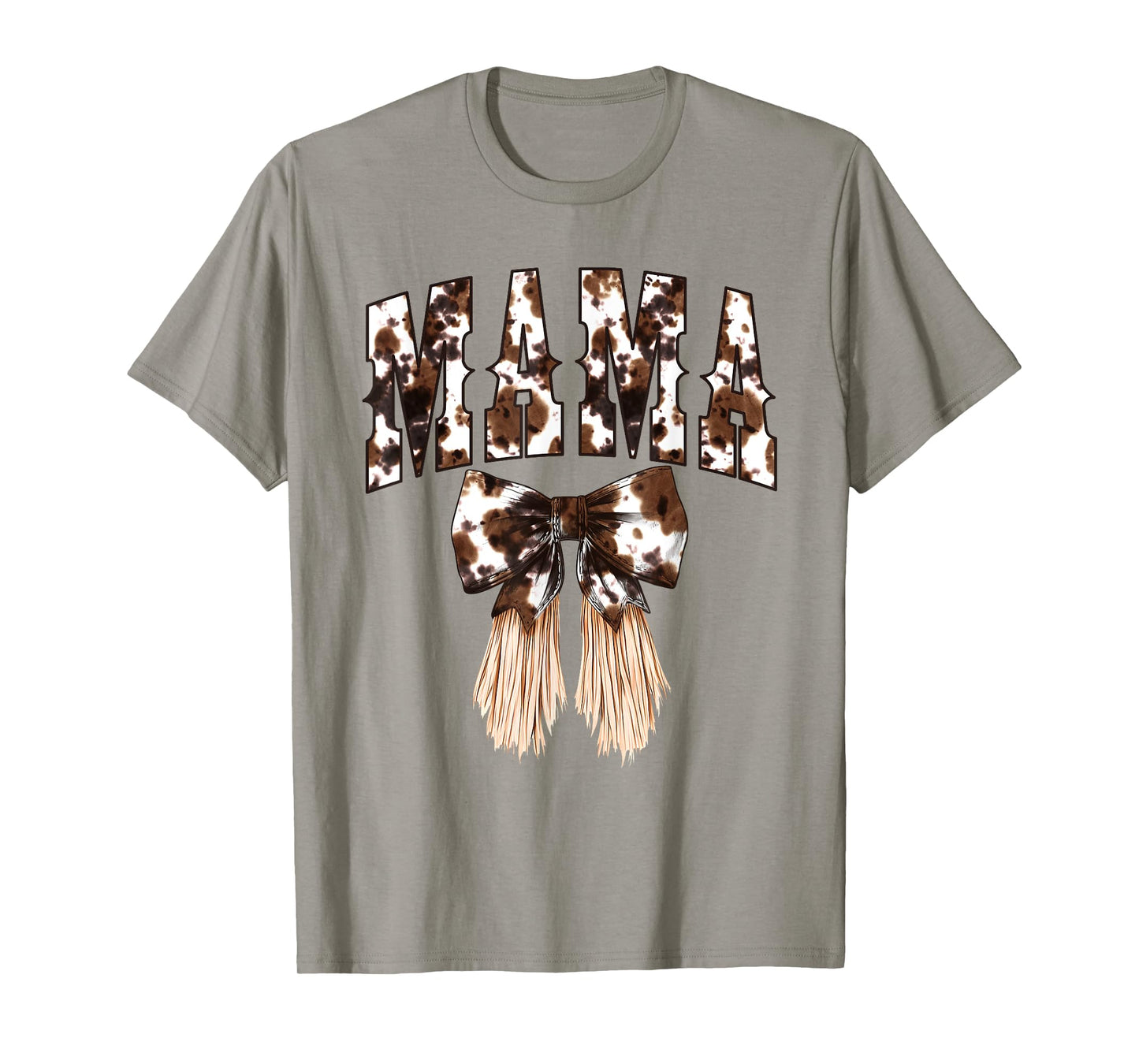 Vintage Western Cow Print Mama Coquette Bow Country Mom T-Shirt