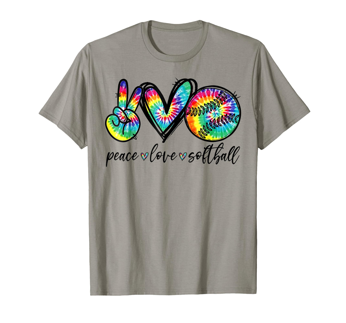 Peace Love Softball Tie Dye Funny Softball Lovers T-Shirt