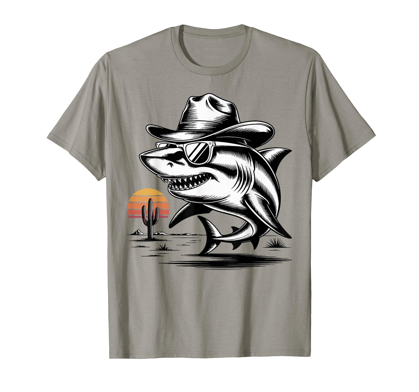 Funny Shark Women Men Boys Shark in Sunglasses Country T-Shirt