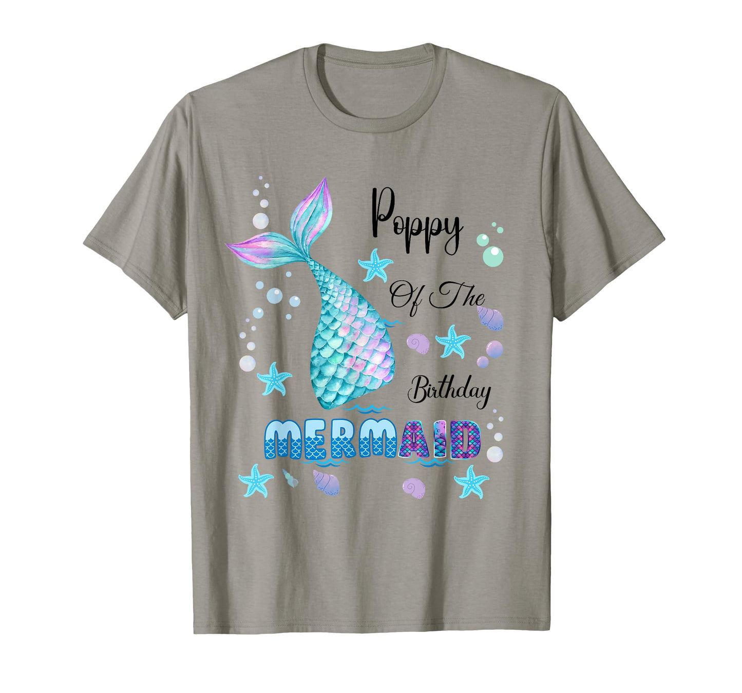 Poppy Of The Birthday Mermaid Bday Party Mermaid Kids T-Shirt