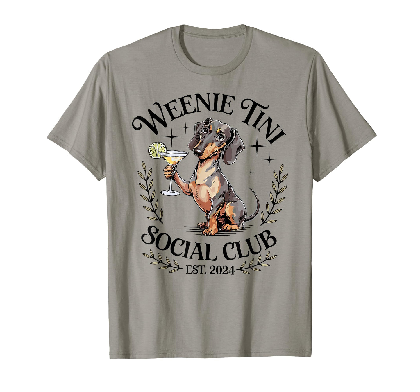 Dachshund Weenie Tini Social Club Lover funny Weiner Dog T-Shirt