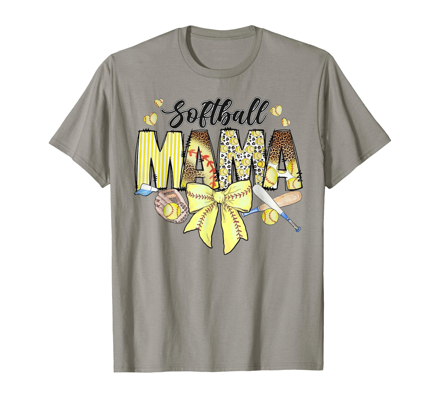 Softball Coquette Bow Softball Mom Mothers Day Softball Mama T-Shirt