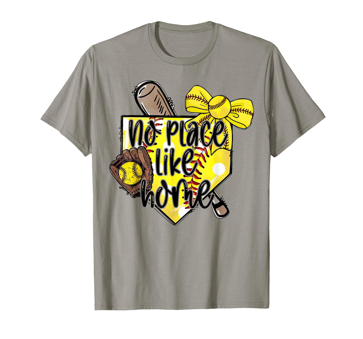 Softball No Place Like Home Funny Sports Mom Retro T-Shirt