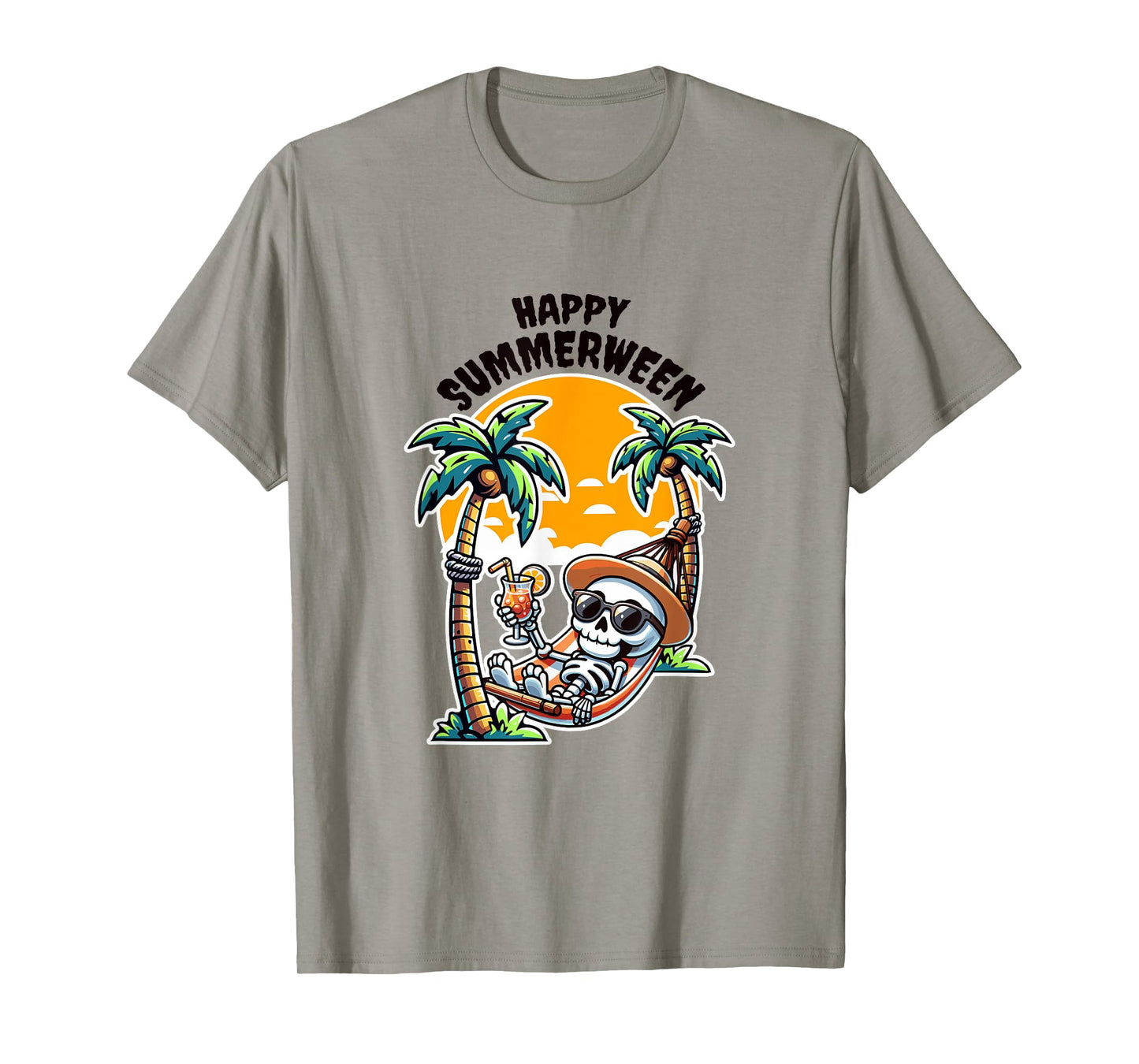 Happy Summerween Skeleton in Hammock T-Shirt