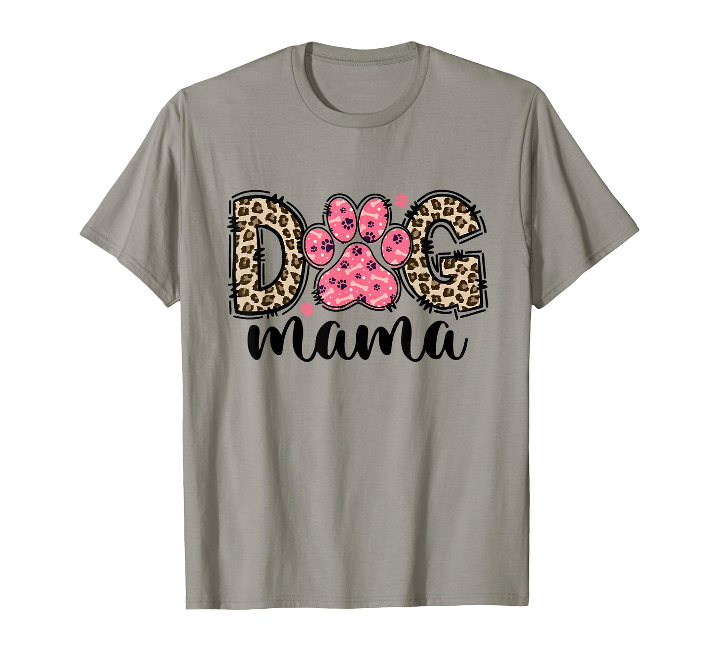 Cute Dog Mama Leopard Dog Lover Paw Dog Mom Squad T-Shirt, Small, White