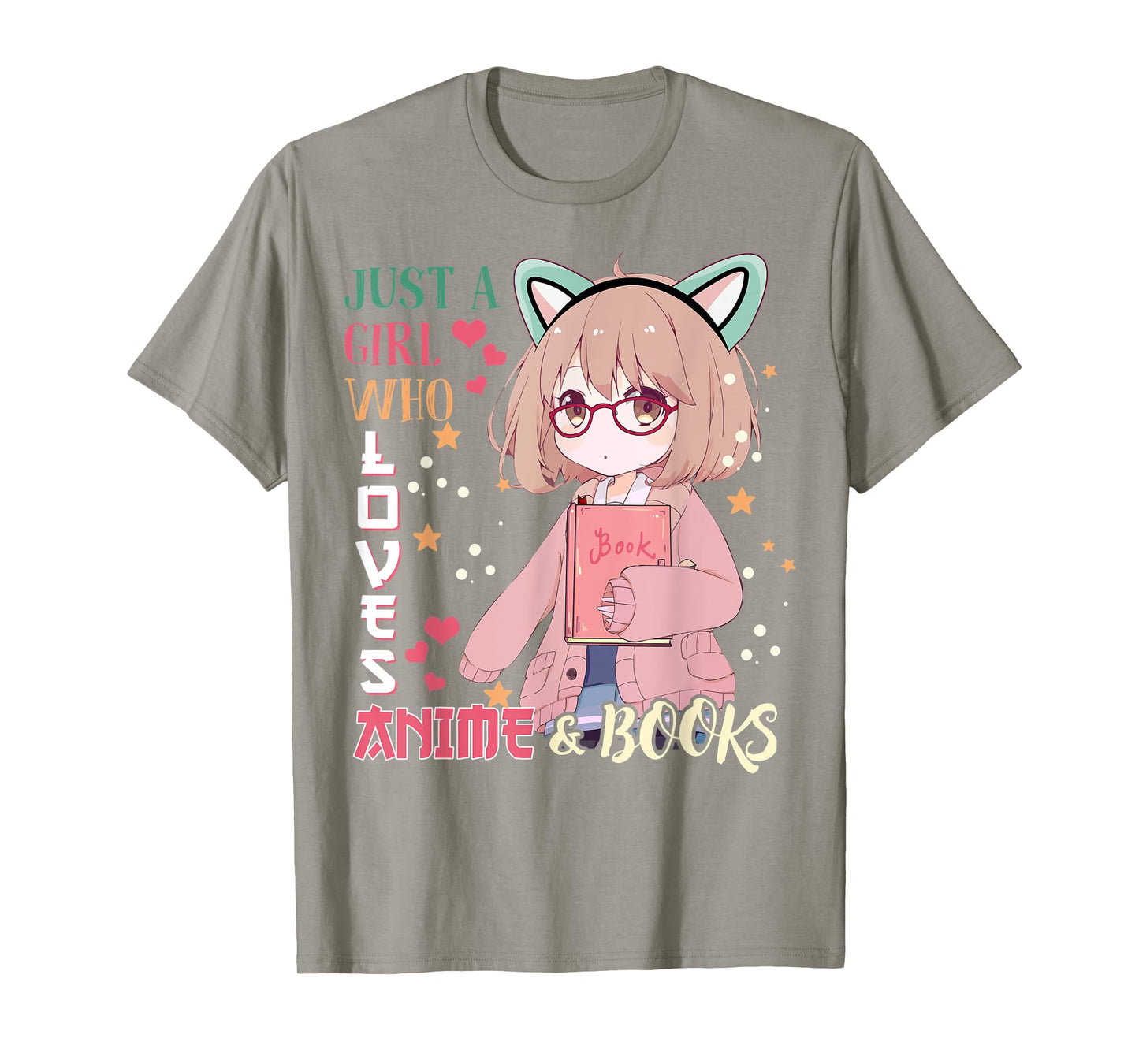 Anime-Shirt Just A Girl Who Love Anime & Books Kids Teenage T-Shirt
