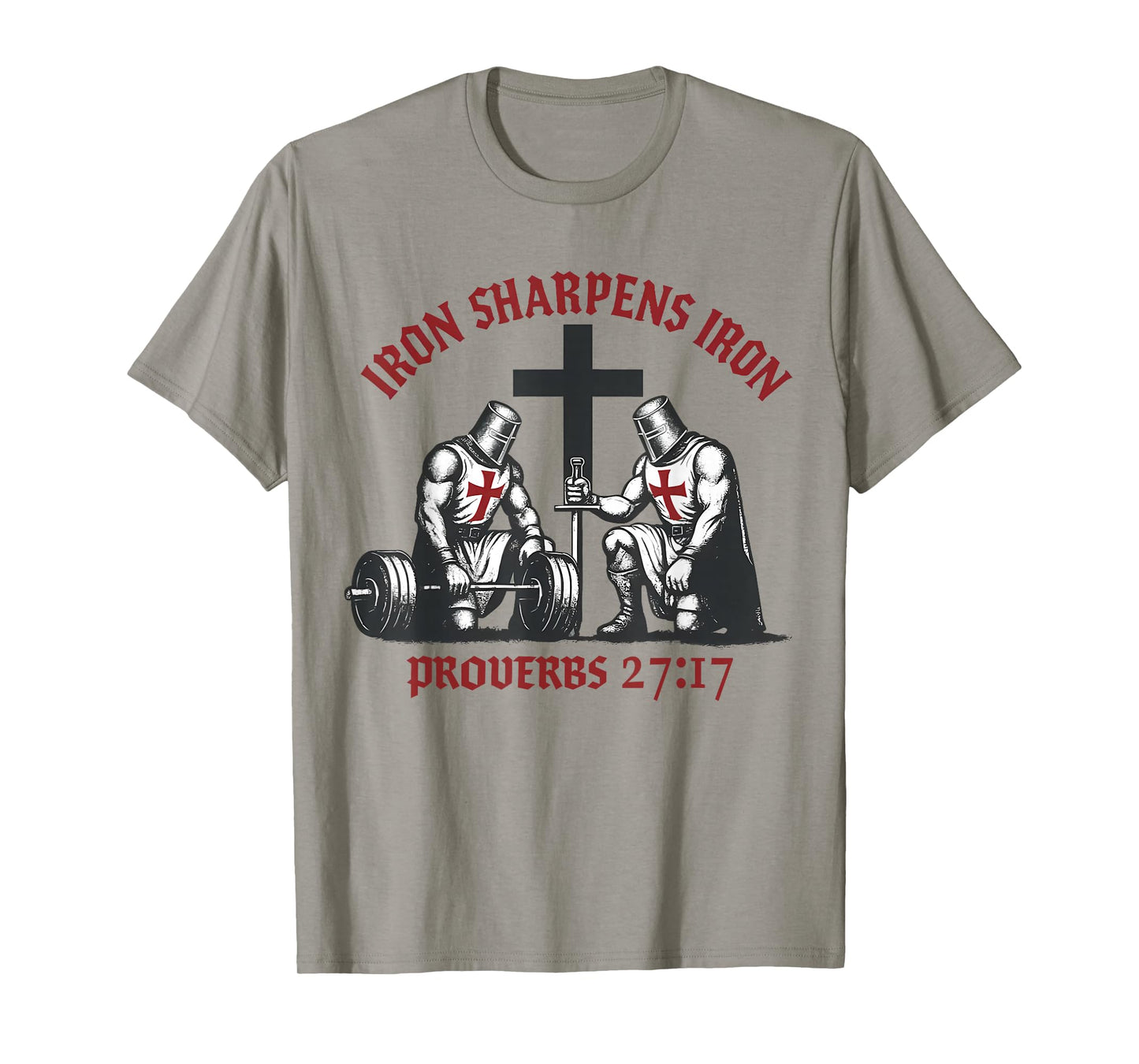 Iron Sharpens Iron Bible Scripture Christian Gym Workout T-Shirt