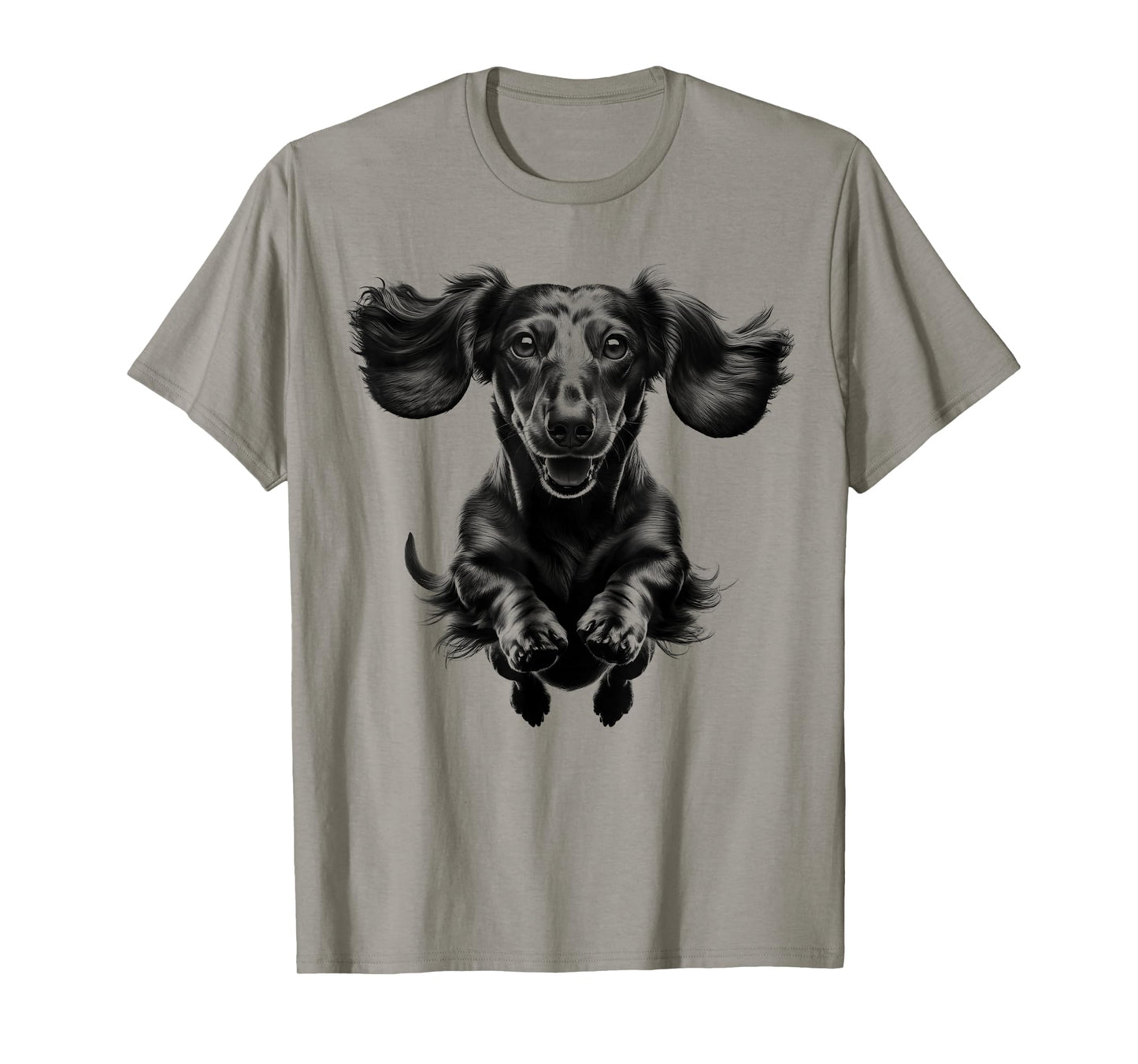 Funny Dachshund in Jump as a Cool Portrait T-Shirt