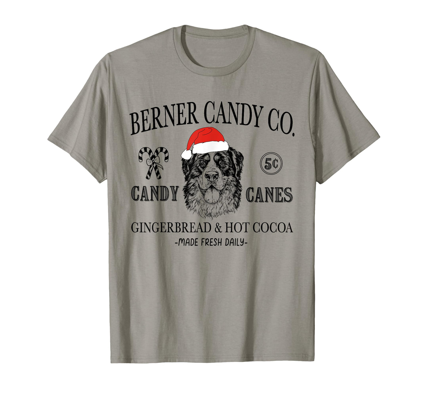 Funny Santa Bernese Mountain Dog Christmas Vintage Holiday T-Shirt