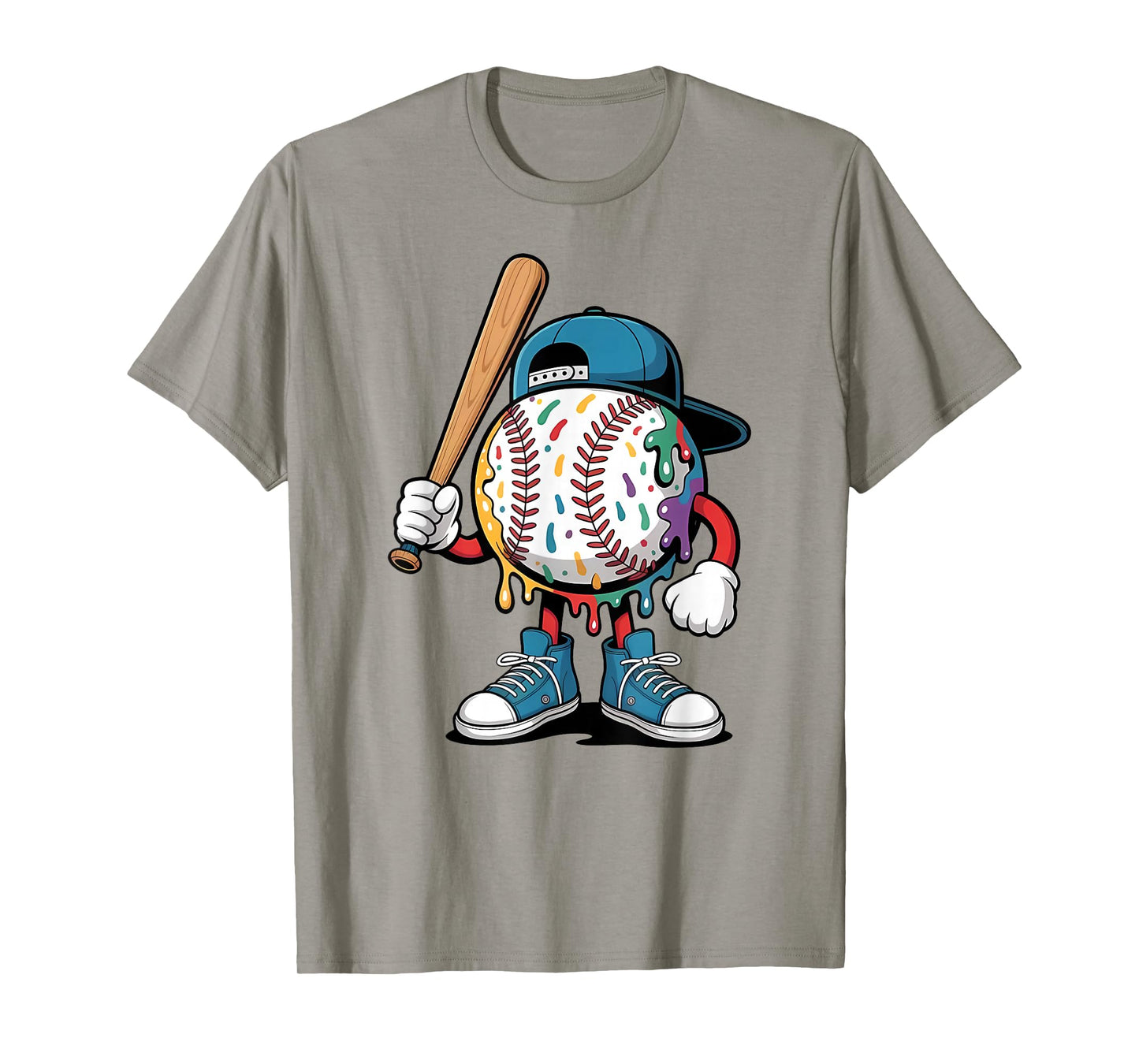 Baseball Drip for Boys Ice Cream Drip Youth Boys Baseball T-Shirt