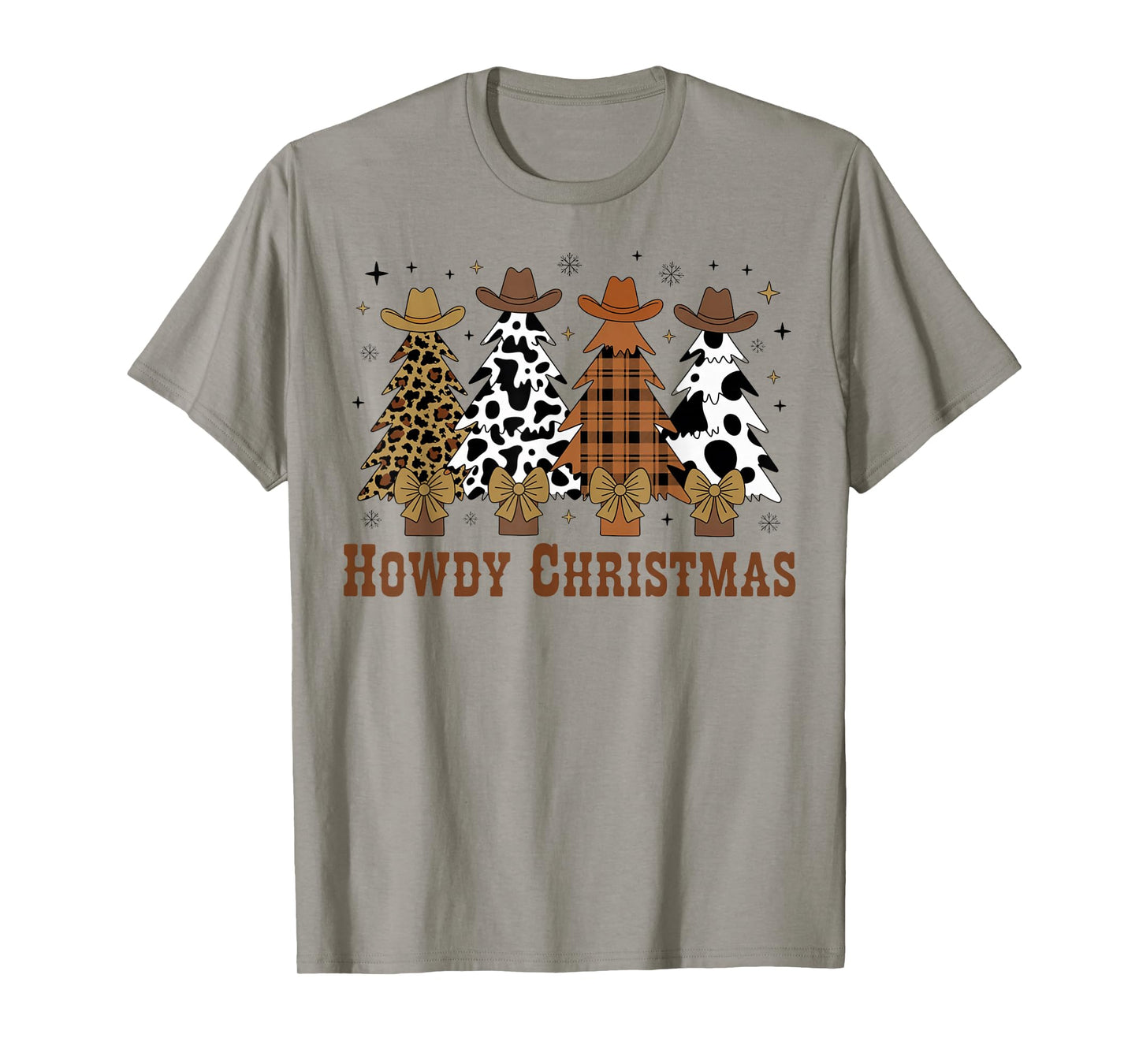 Howdy Christmas Tree Cowboy Hat Funny Western Country Xmas T-Shirt