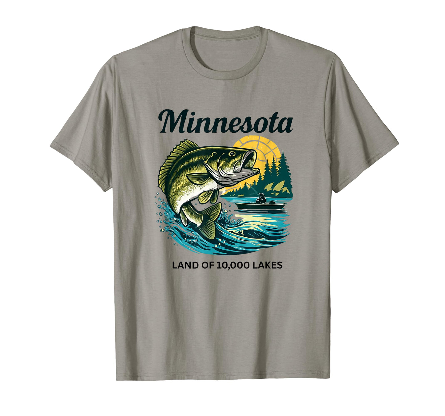 Minnesota Bass Fishing Lake Home Land Of 10,000 Lakes T-Shirt