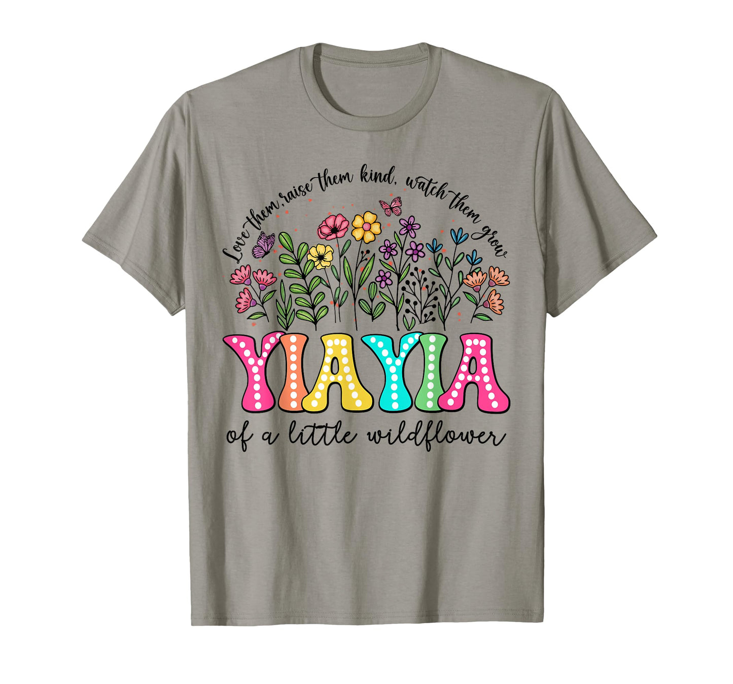 YiaYia Of The Little Wildflower Birthday Kids Groovy T-Shirt