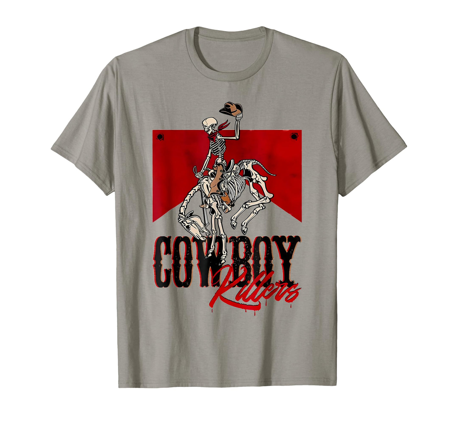 Cowboy Kller Vintage Skeleton Boho Western Country T-Shirt