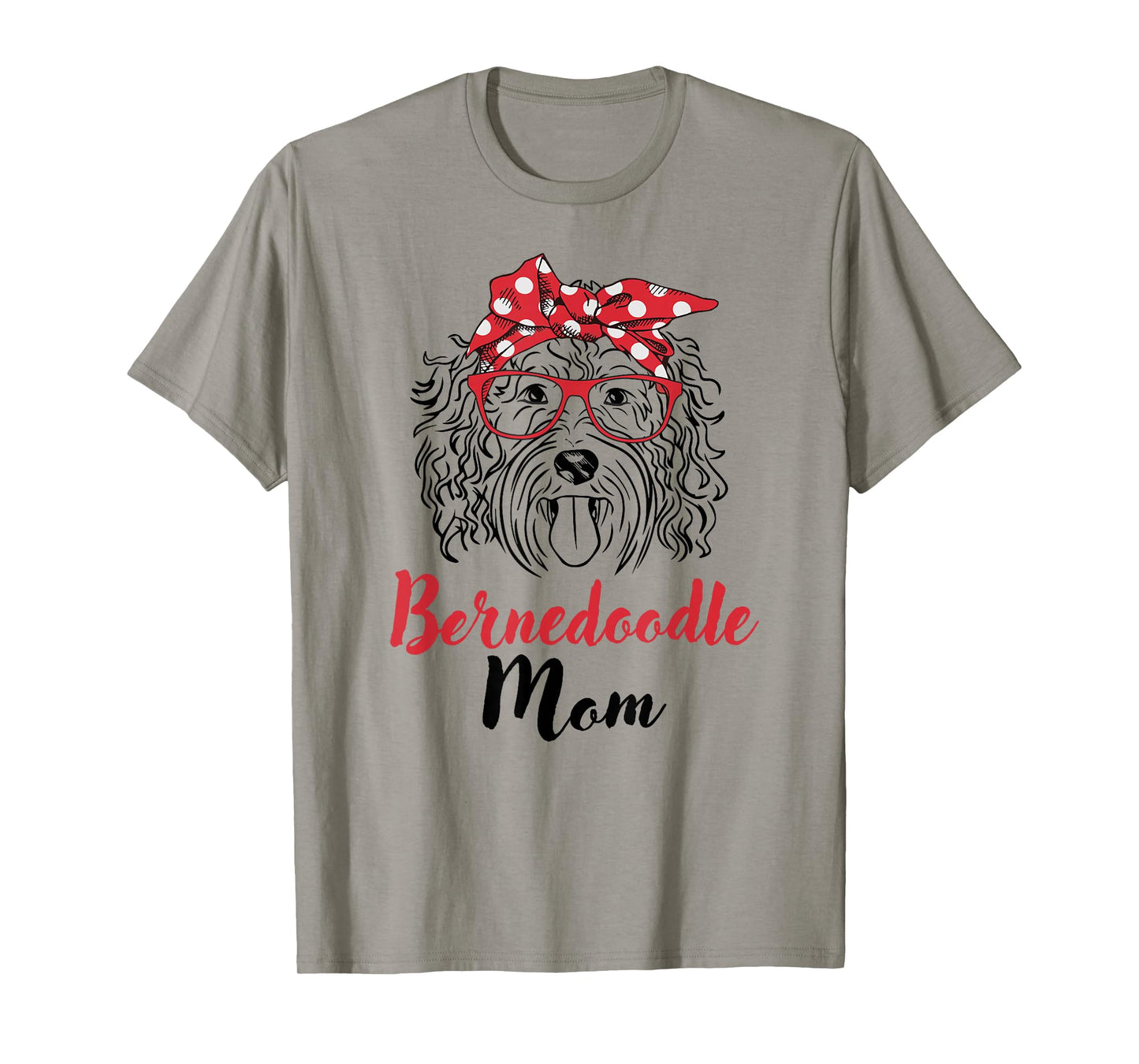 Cute Womens Girls Red Bandana Bernedoodle Mom Dog Lover T-Shirt