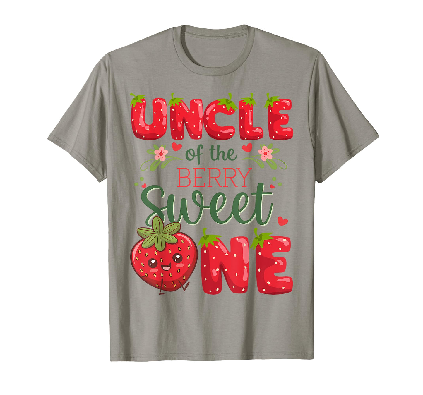 Uncle Of The Berry Sweet One 1St Birthday Strawberry T-Shirt