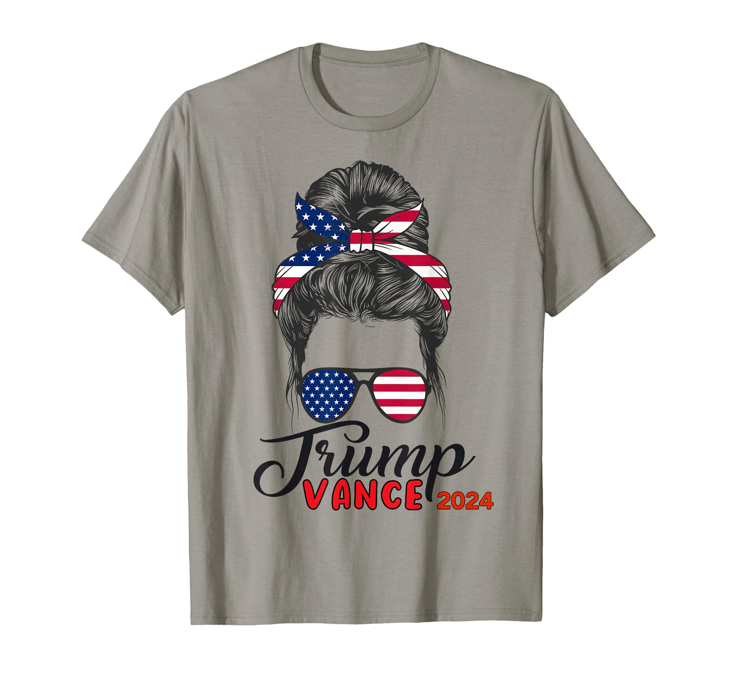 Trump Vance 2024 Trump Girl USA Flag T-Shirt