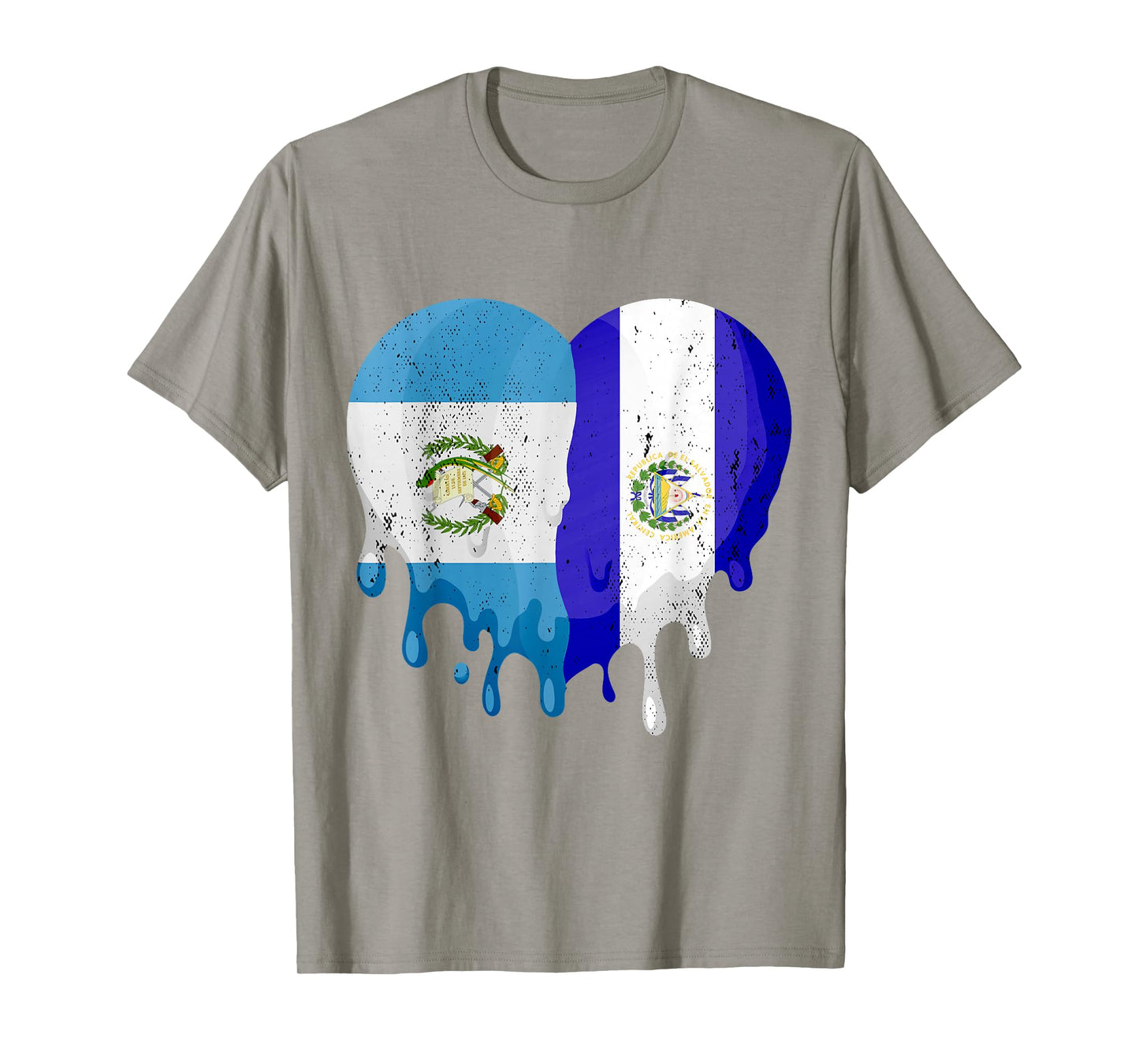 Guatemala El Salvador Flag Heart Grown Patriot Country T-Shirt